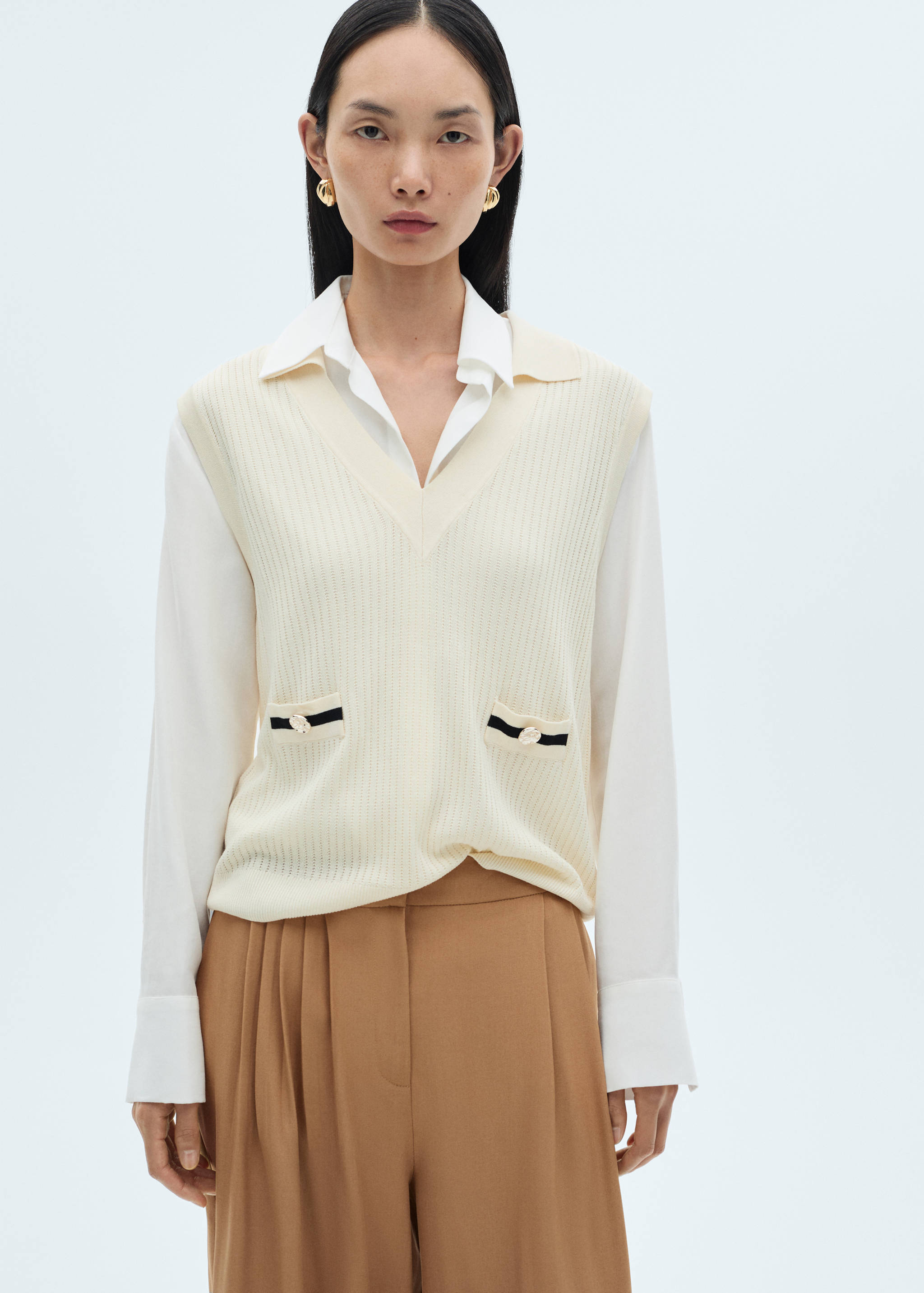 Wide leg pleated trousers - Details of the article 1