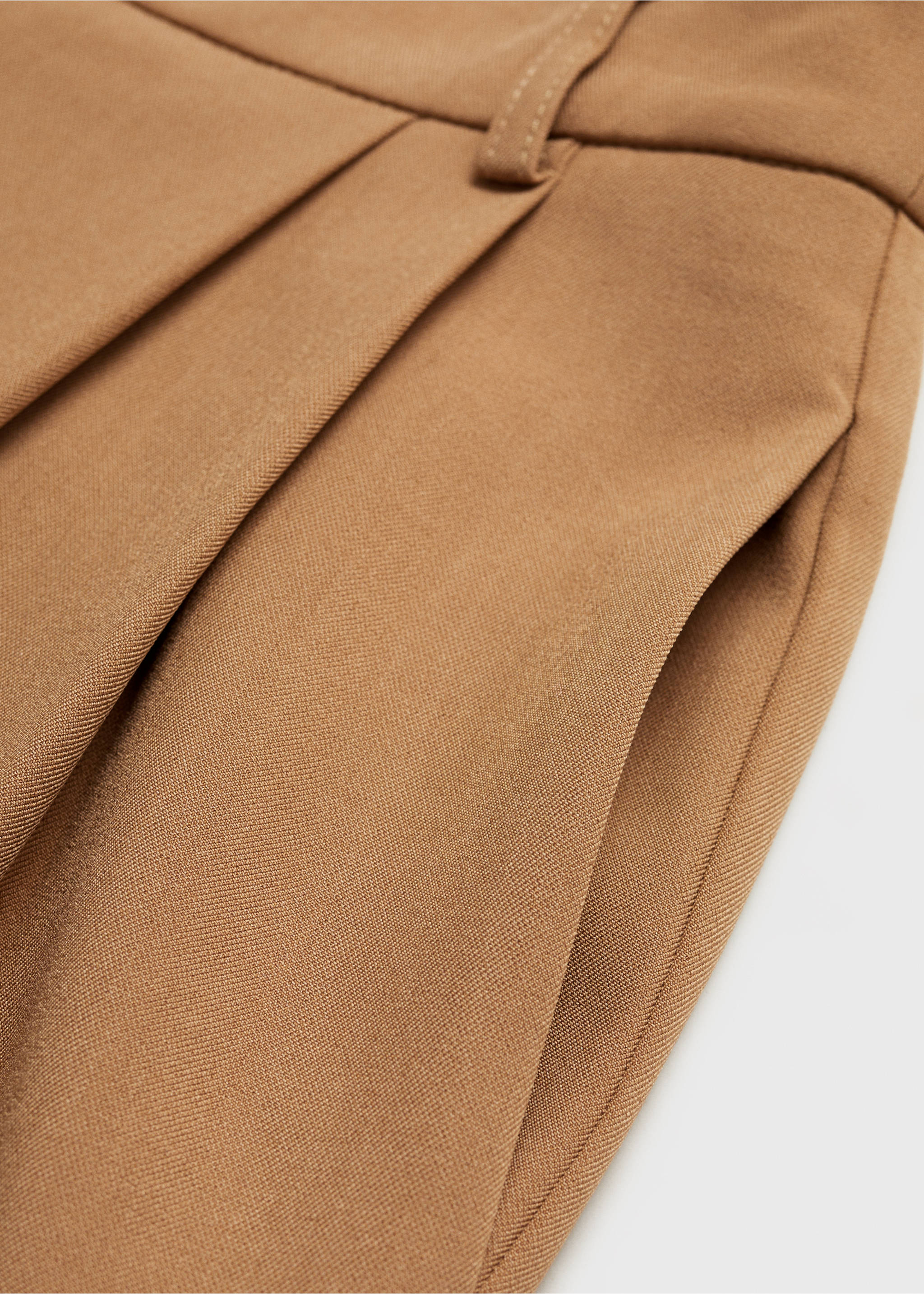 Wide leg pleated trousers - Details of the article 0, Medium Brown. Ref: 87010593-00.