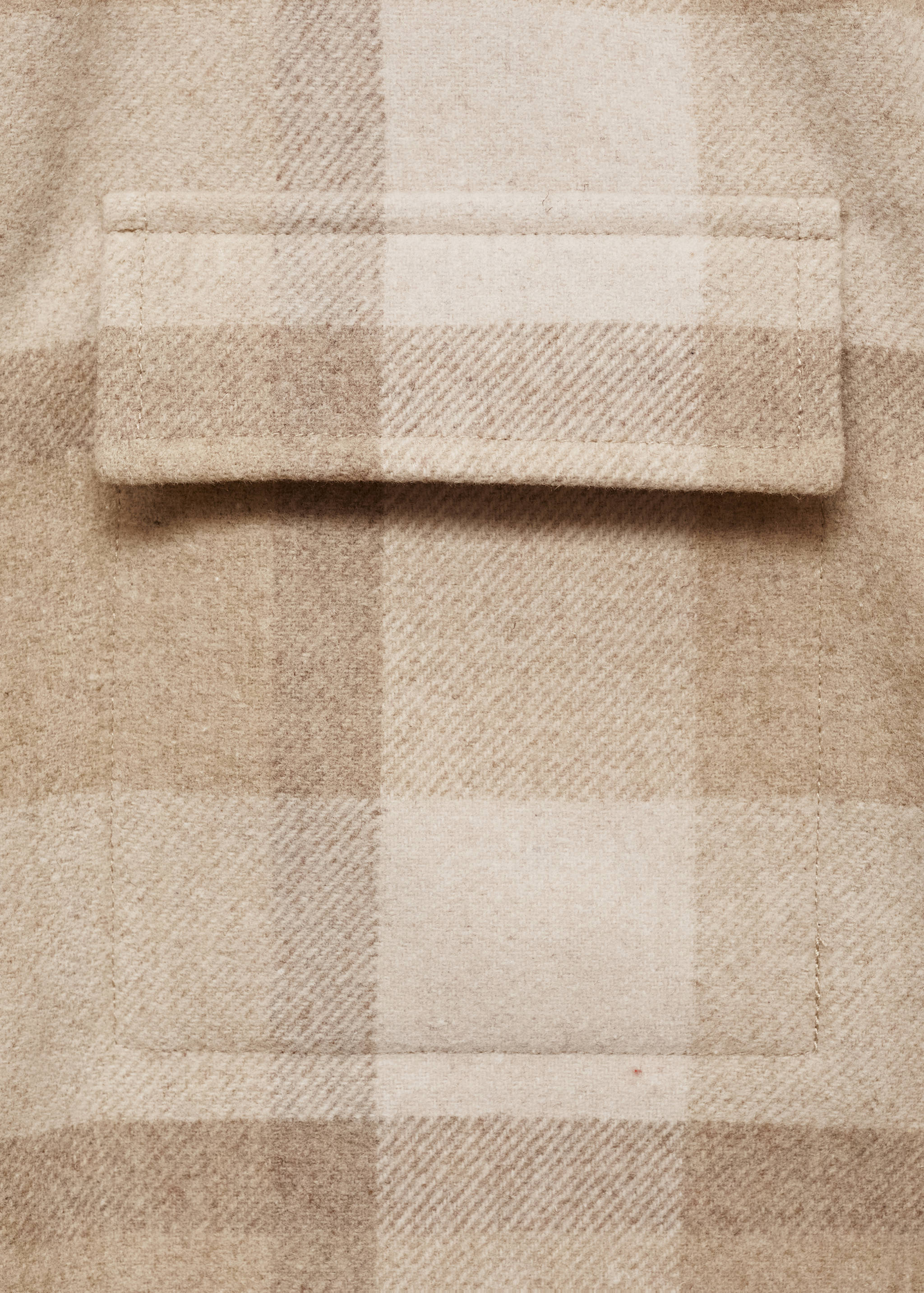 Kariertes Overshirt aus Wolle mit Flanell - Detail des Artikels 0
