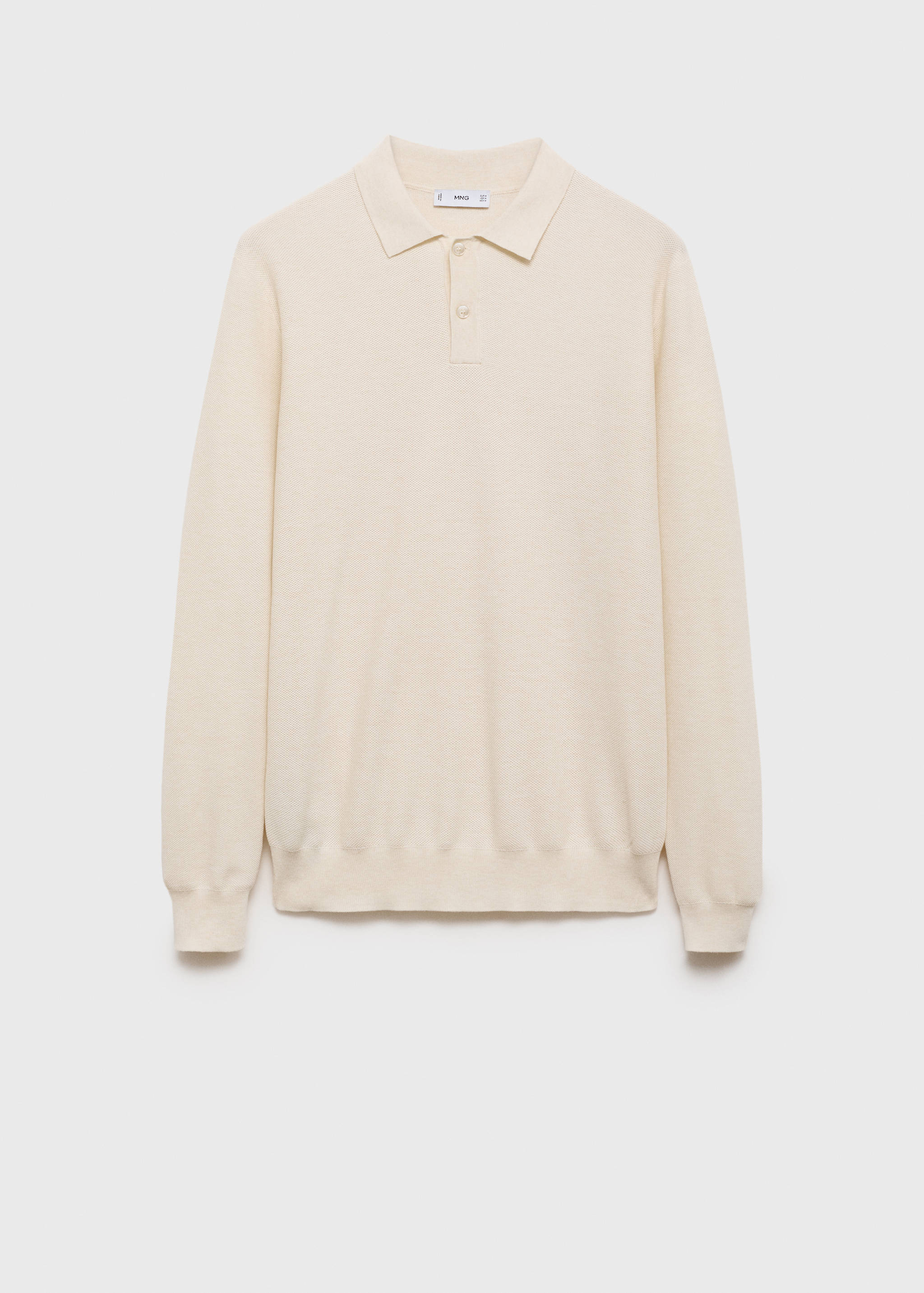 Pull-over polo maille coton microstructure - Article sans modèle