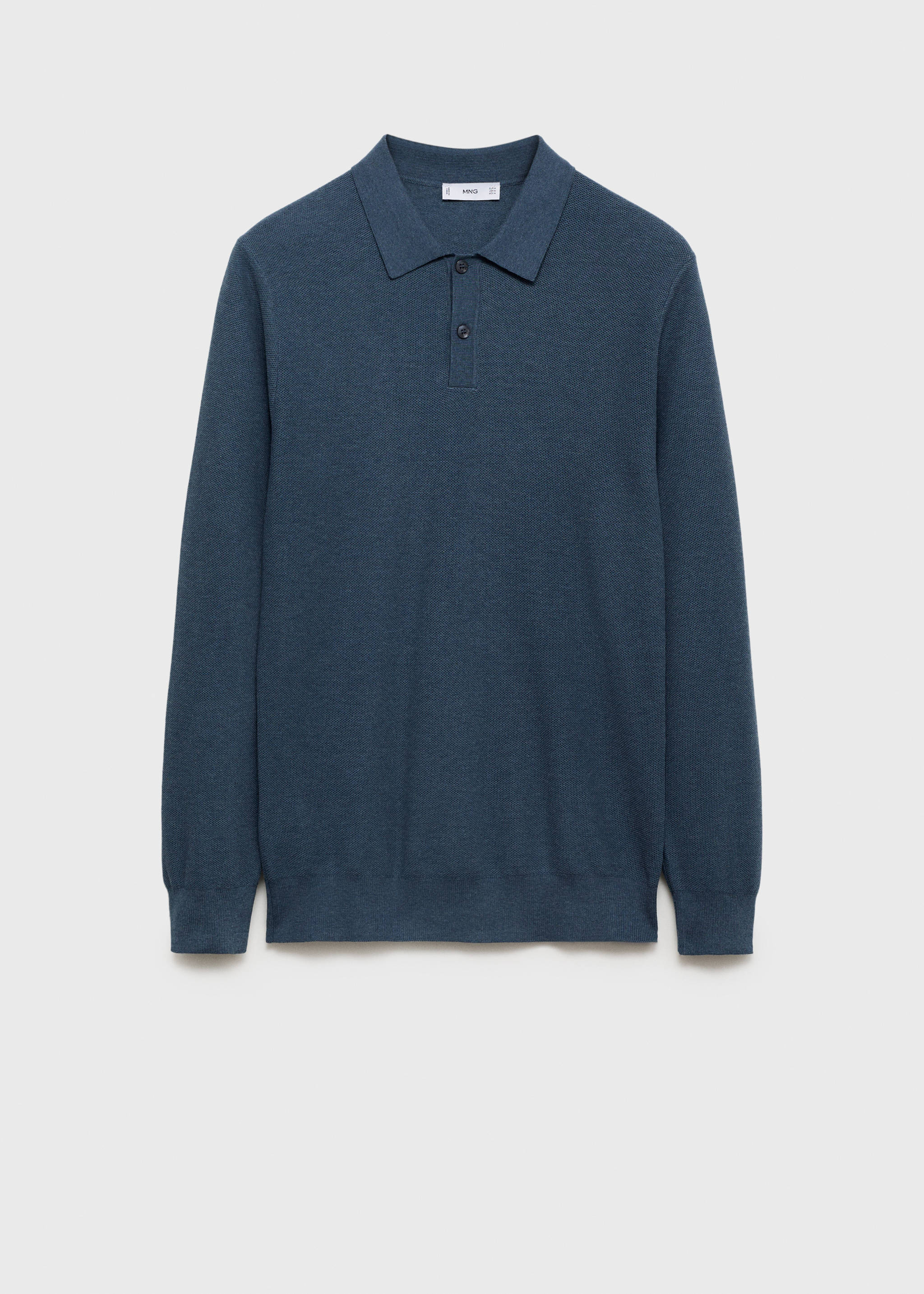 Pull-over polo maille coton microstructure - Article sans modèle