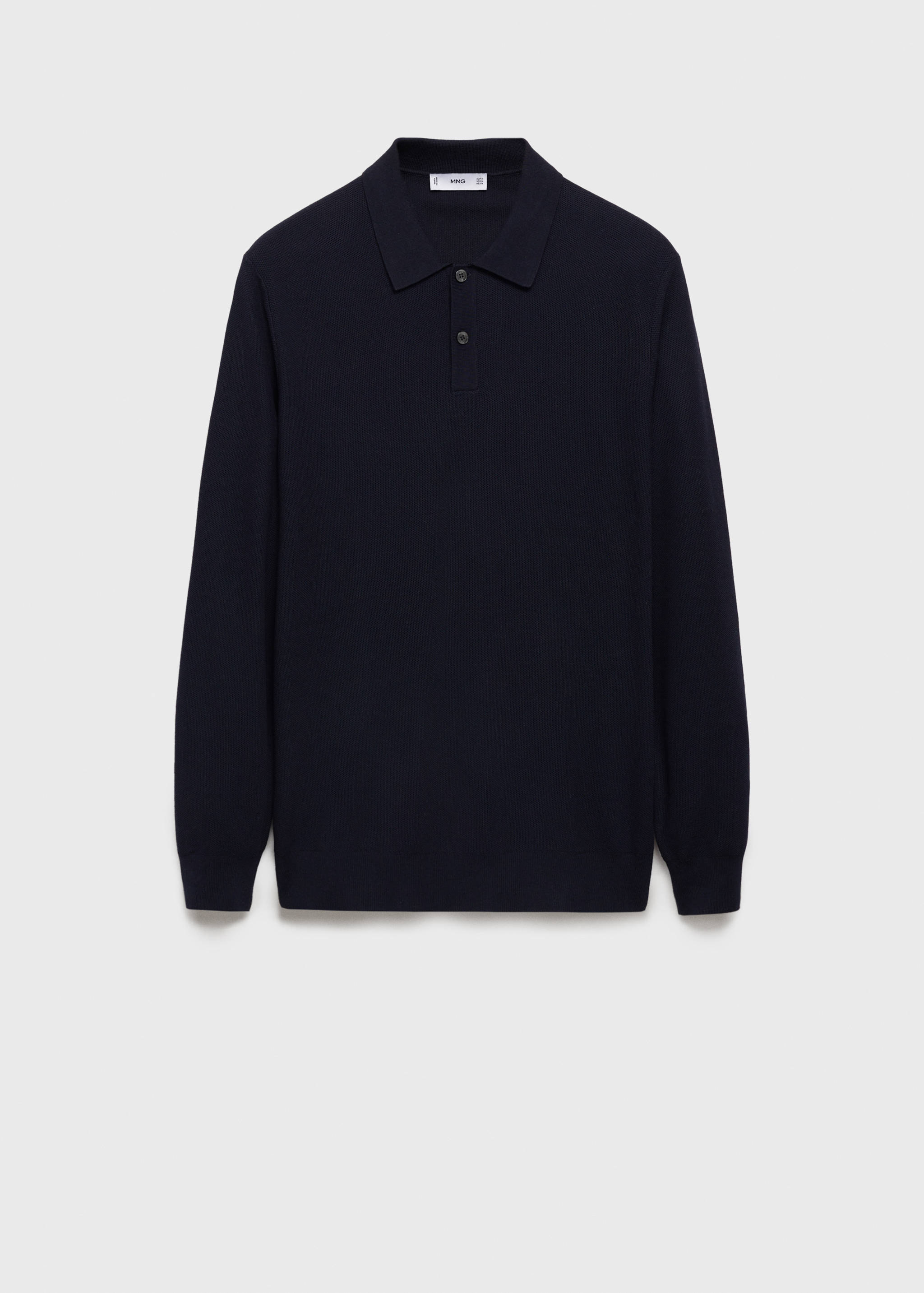 Pull-over polo maille coton microstructure - Article sans modèle