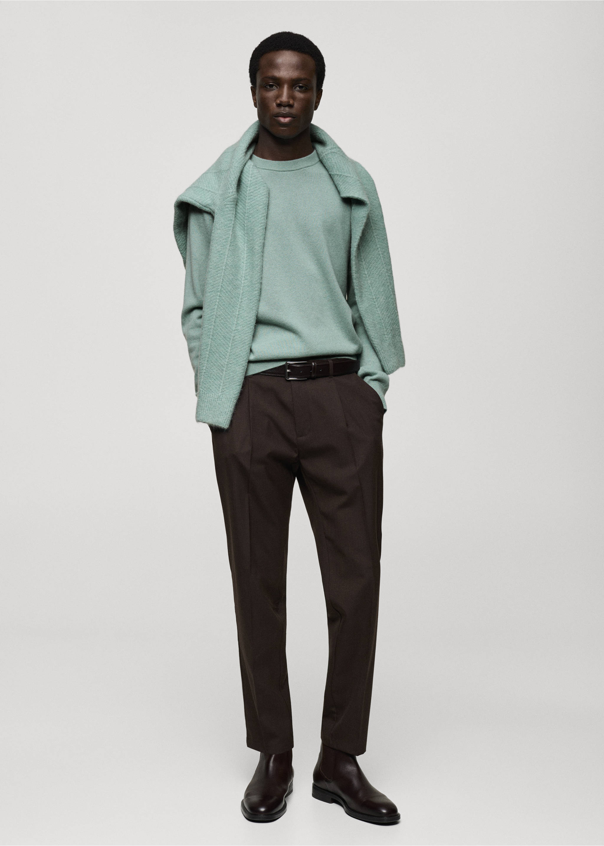 100% cashmere regular-fit sweater - General plane, Aqua Green. Ref: 87010602-00.