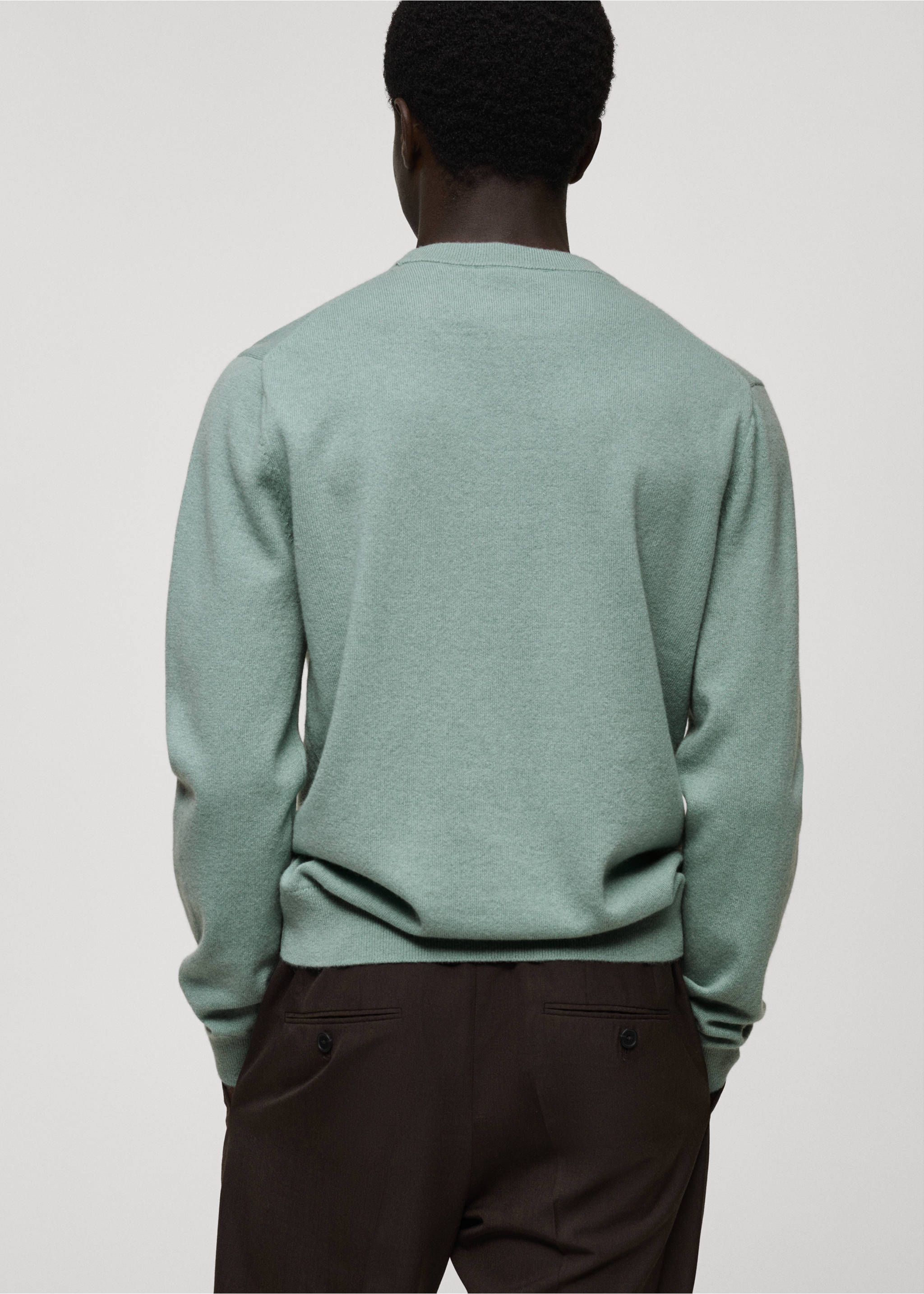 100% cashmere regular-fit sweater - Reverse of the article, Aqua Green. Ref: 87010602-00.