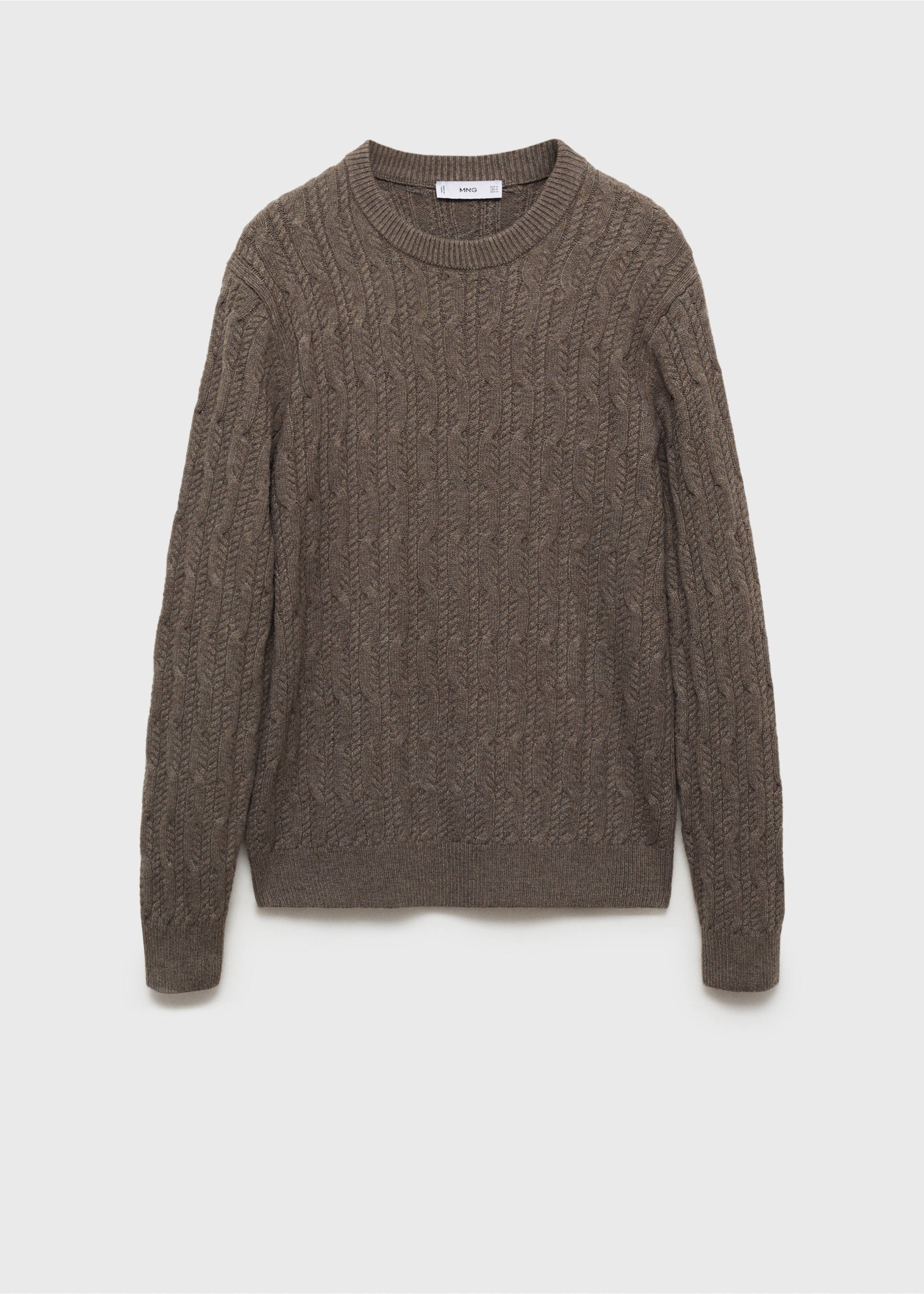 Braided knitted sweater - Article without model, Mink Grey. Ref: 87010603-00.