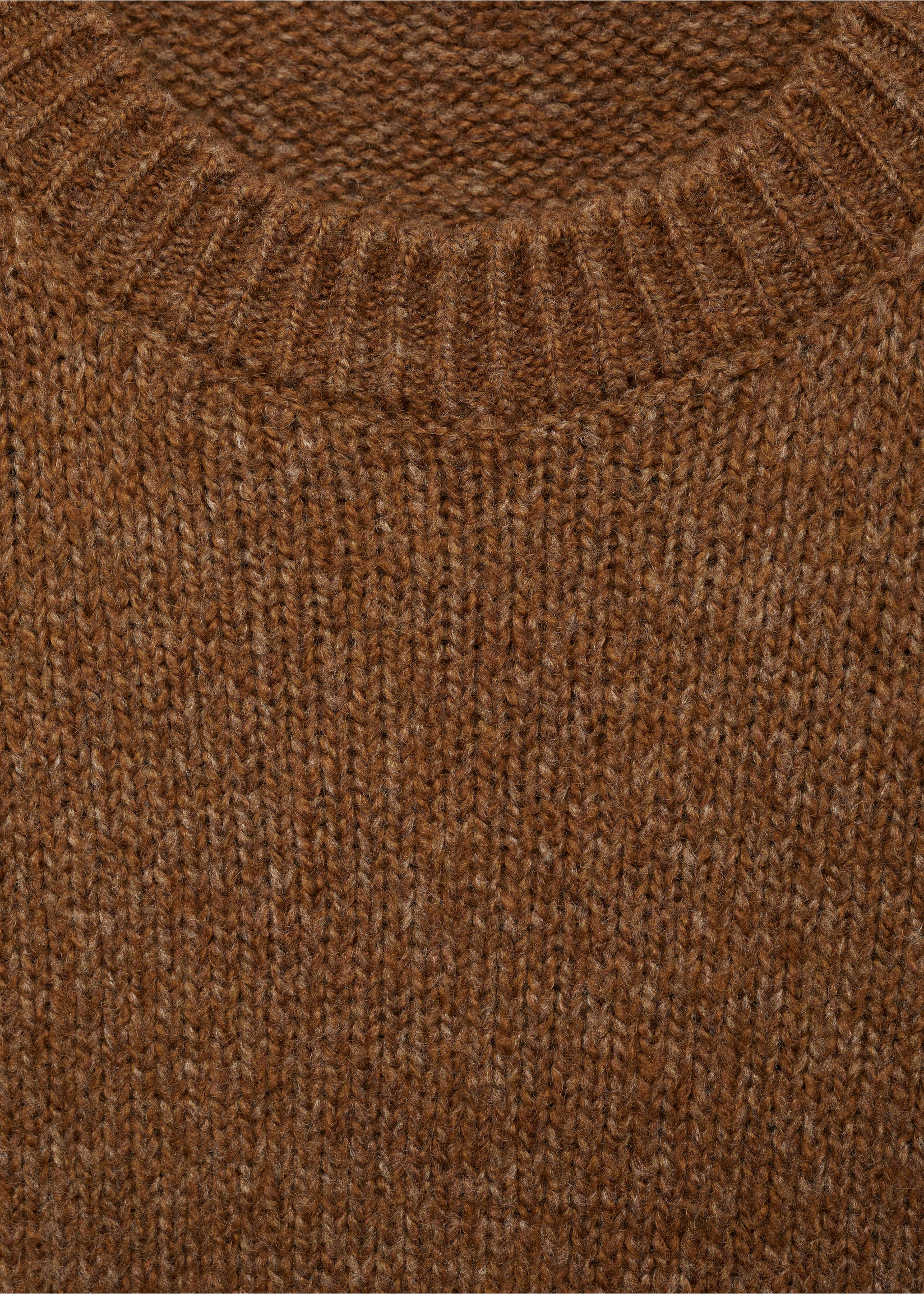 Wool and cotton-blend knitted sweater - Details of the article 8, Medium Brown. Ref: 87010604-00.