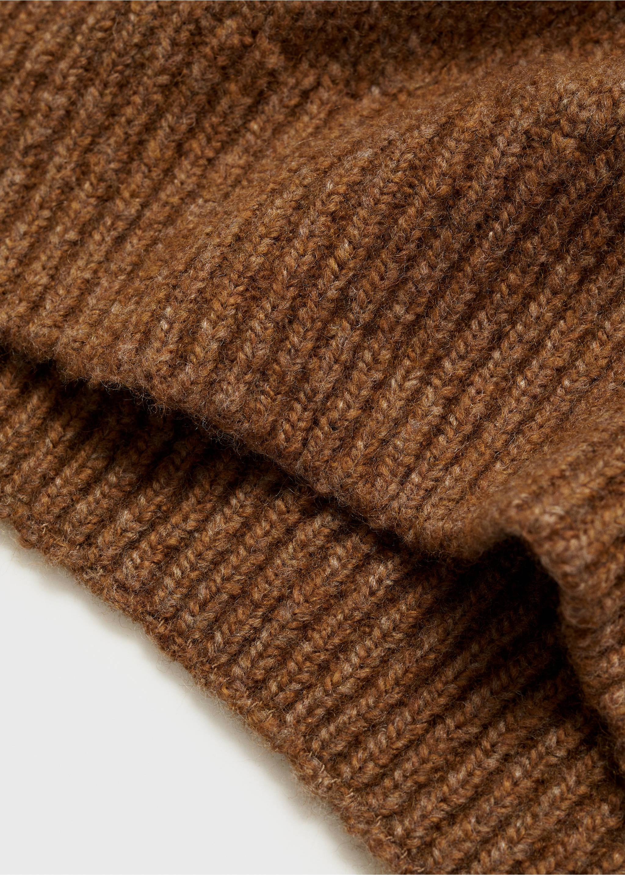 Wool and cotton-blend knitted sweater - Details of the article 0, Medium Brown. Ref: 87010604-00.