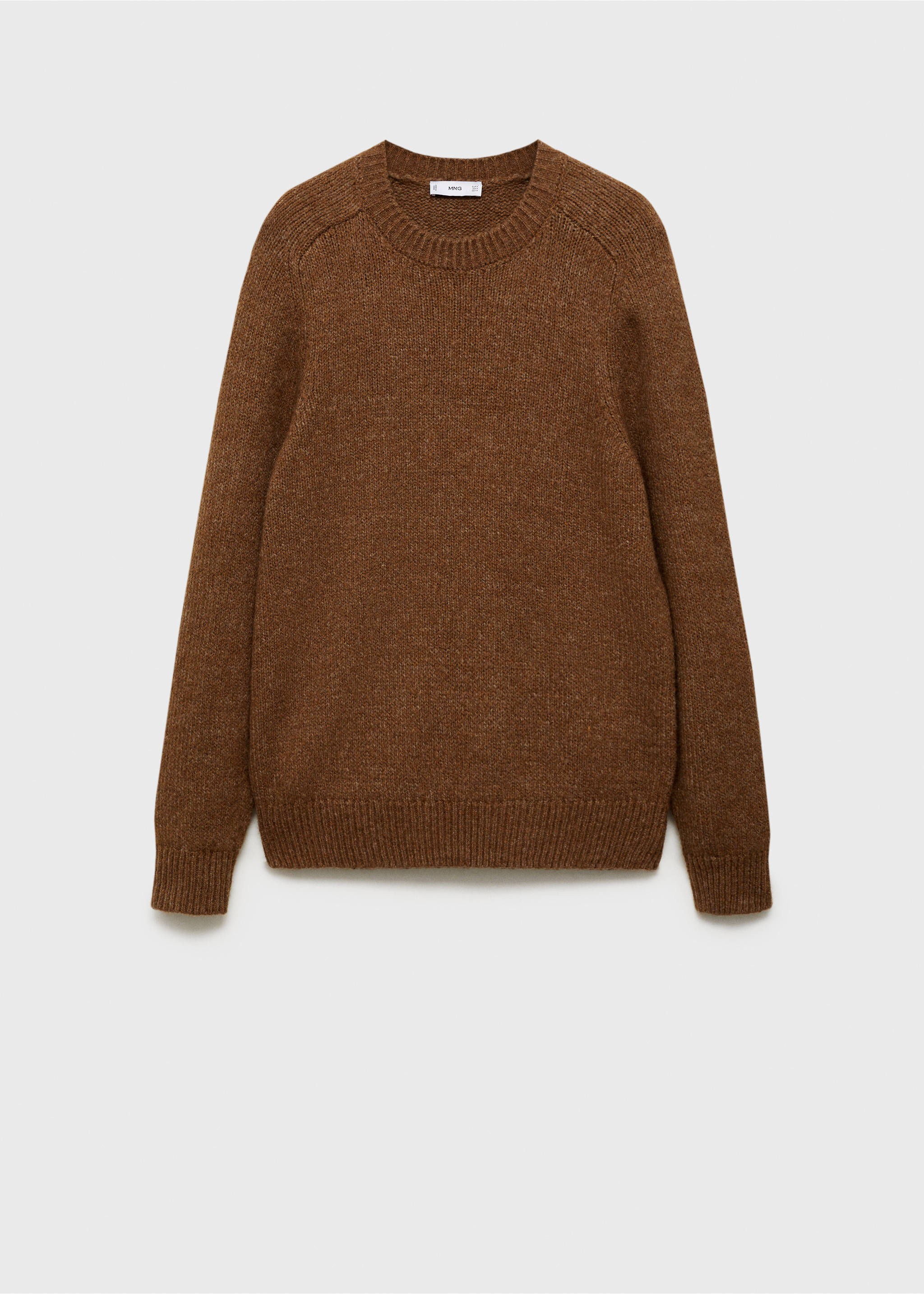 Wool and cotton-blend knitted sweater - Article without model, Medium Brown. Ref: 87010604-00.