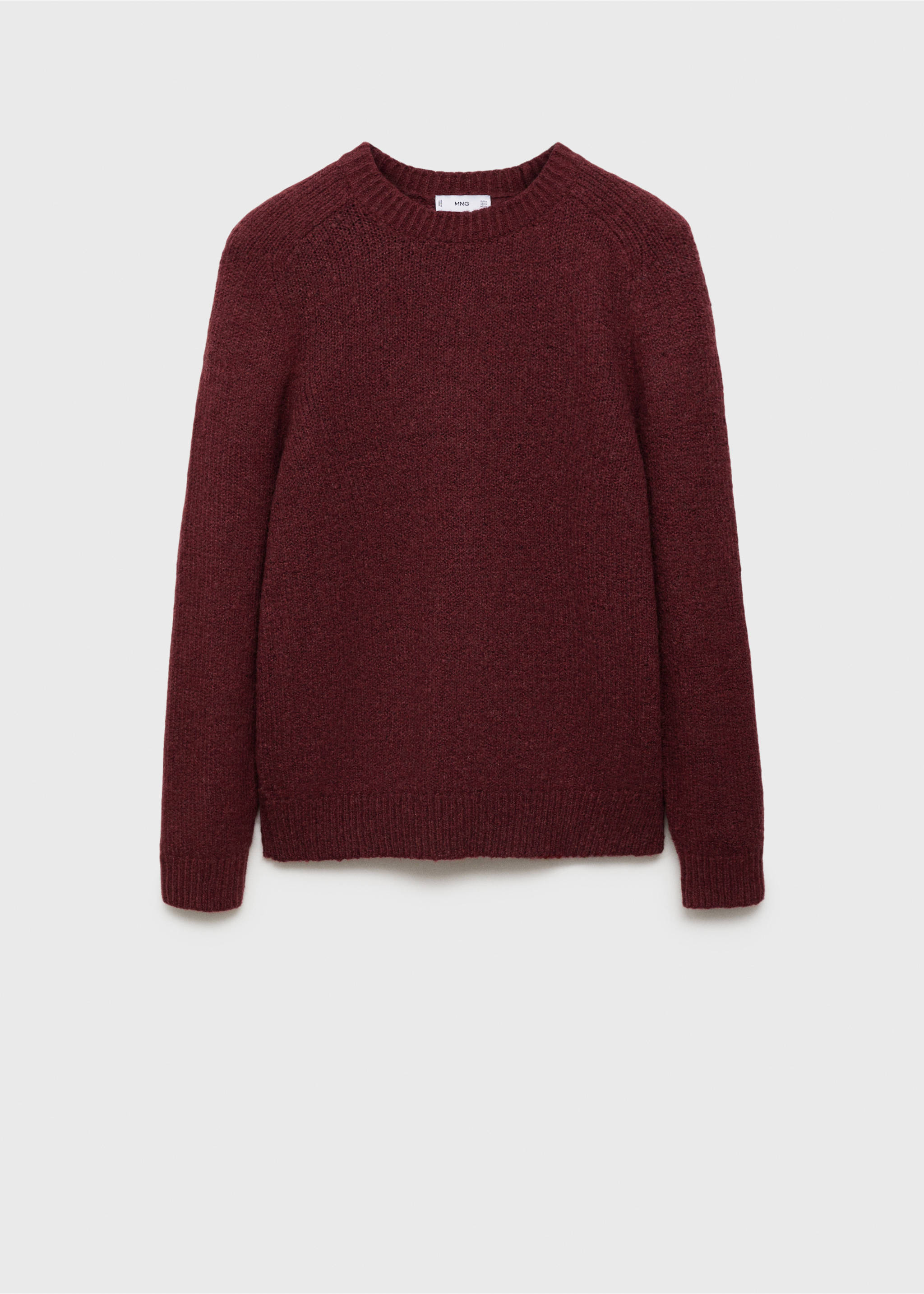 Wool and cotton-blend knitted sweater - Article without model, Burgundy. Ref: 87010604-00.