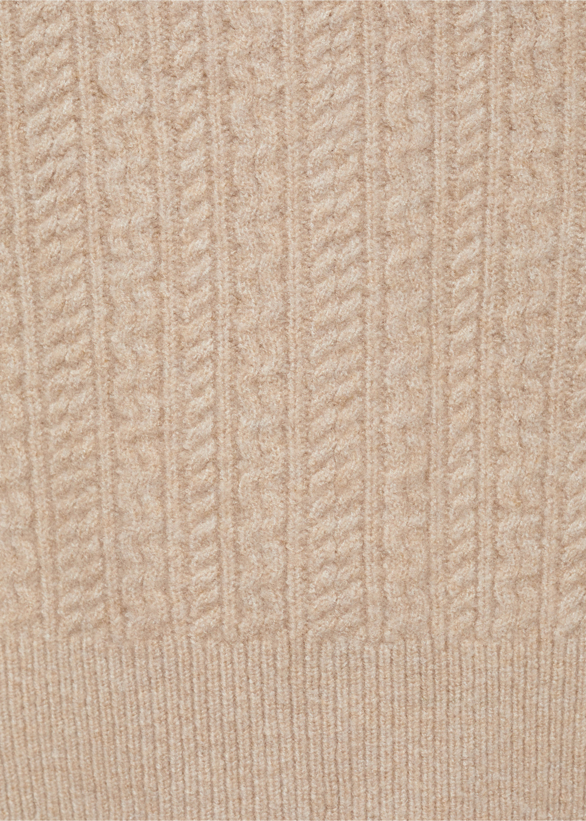 Braided knit turtleneck sweater - Details of the article 0, Beige. Ref: 87010605-00.