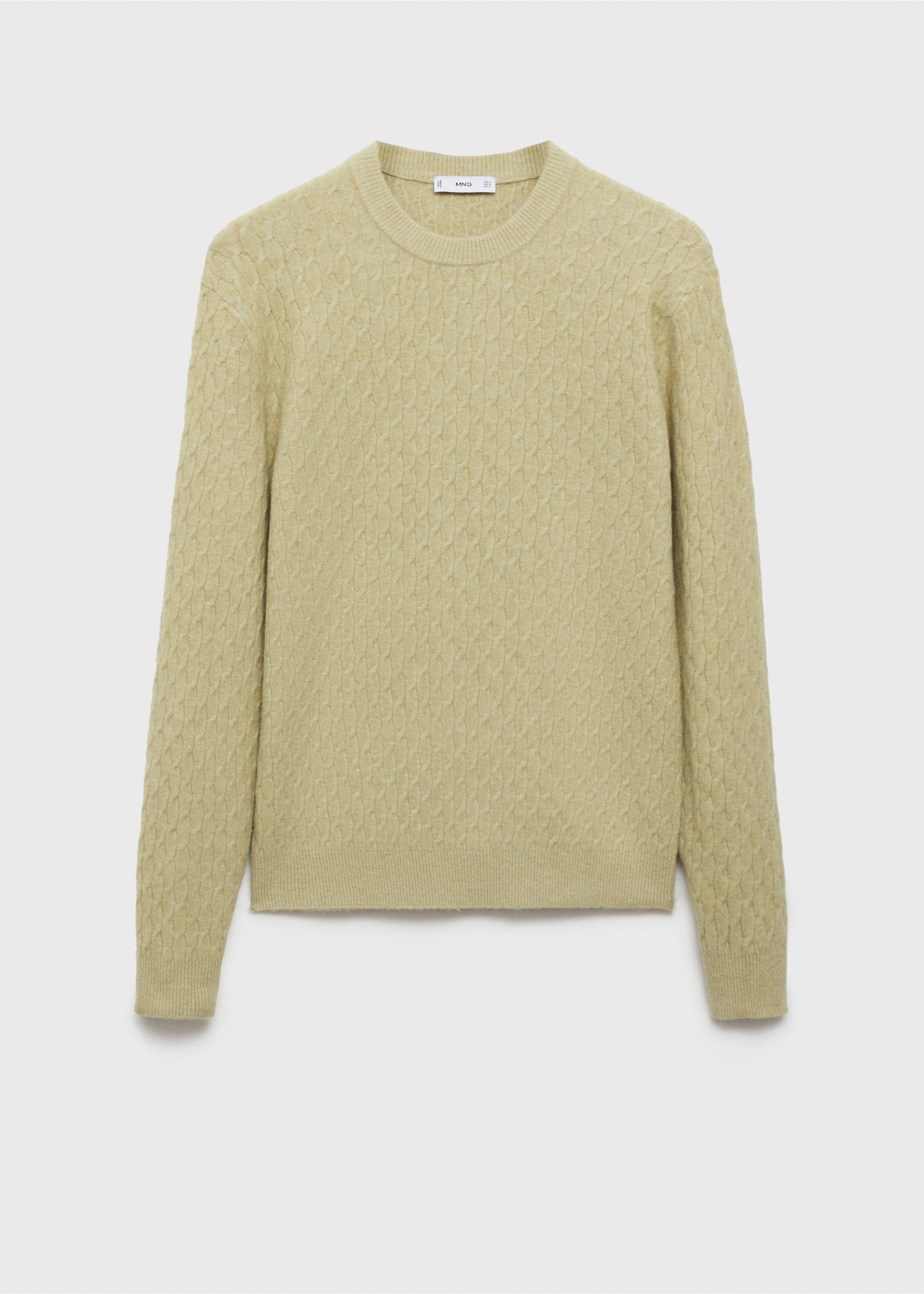 Braided knitted sweater - Article without model, Pastel Green. Ref: 87010608-00.
