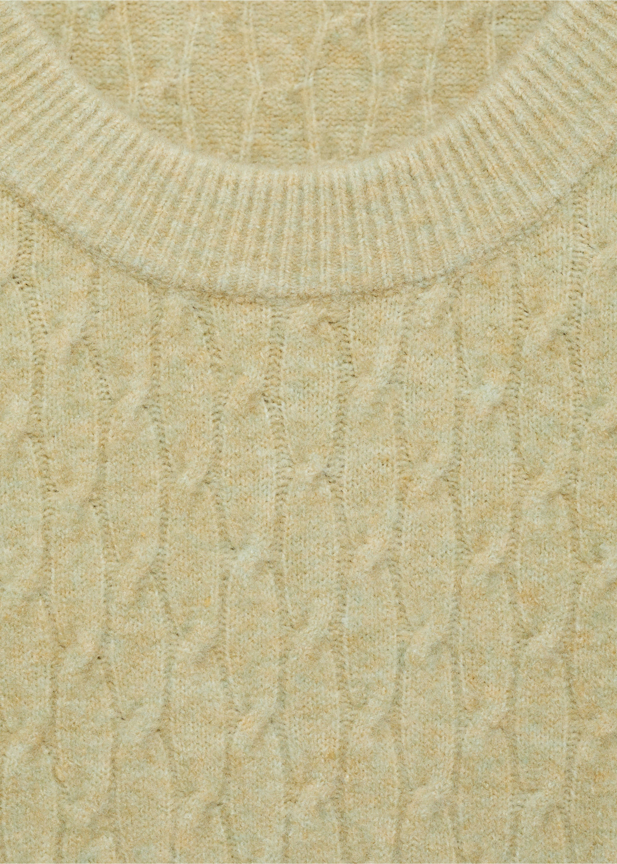 Braided knitted sweater - Details of the article 8, Pastel Green. Ref: 87010608-00.