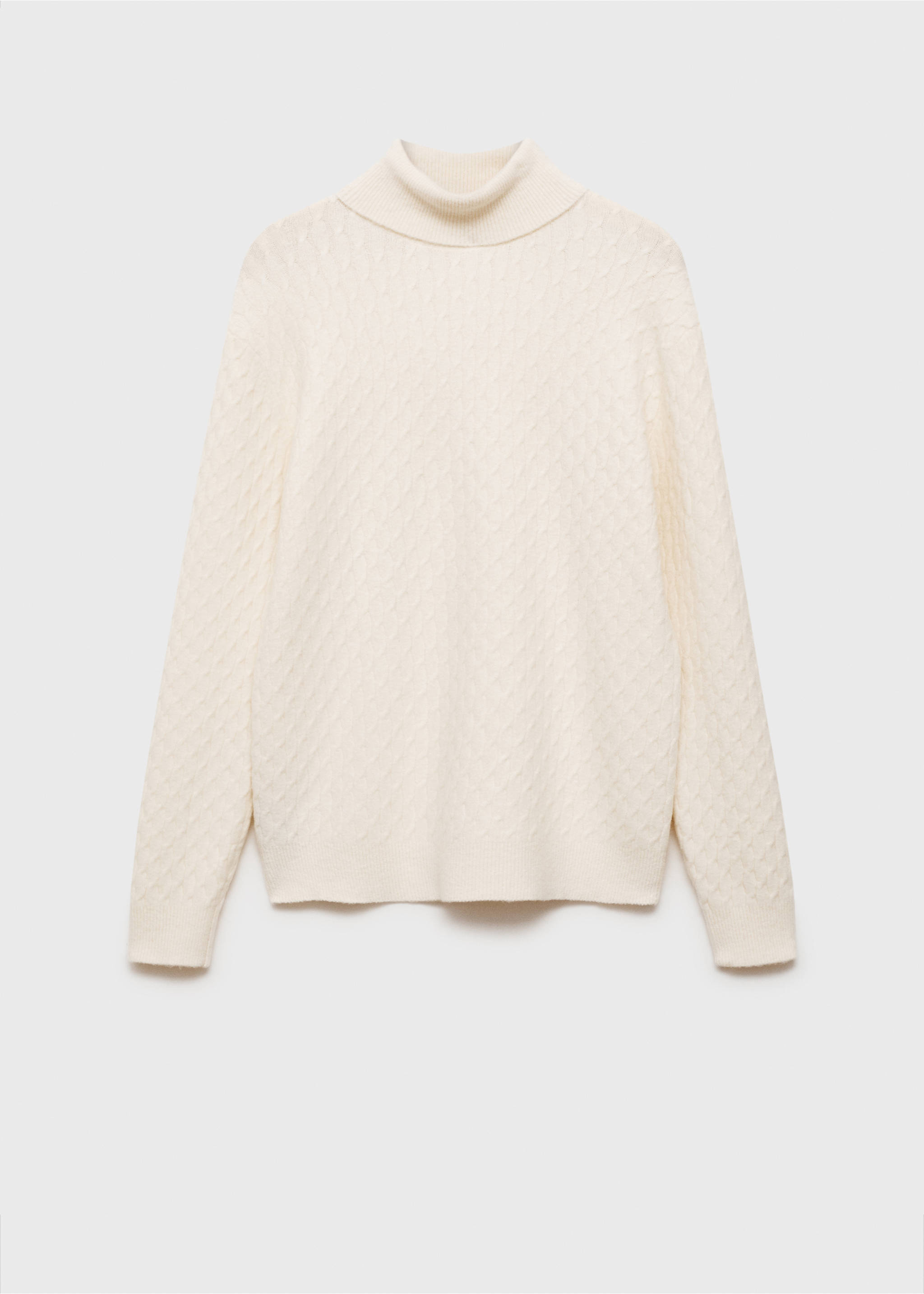 Jersey punto estructura cuello alto - Artículo sin modelo, Blanco roto. Ref: 87010609-00.