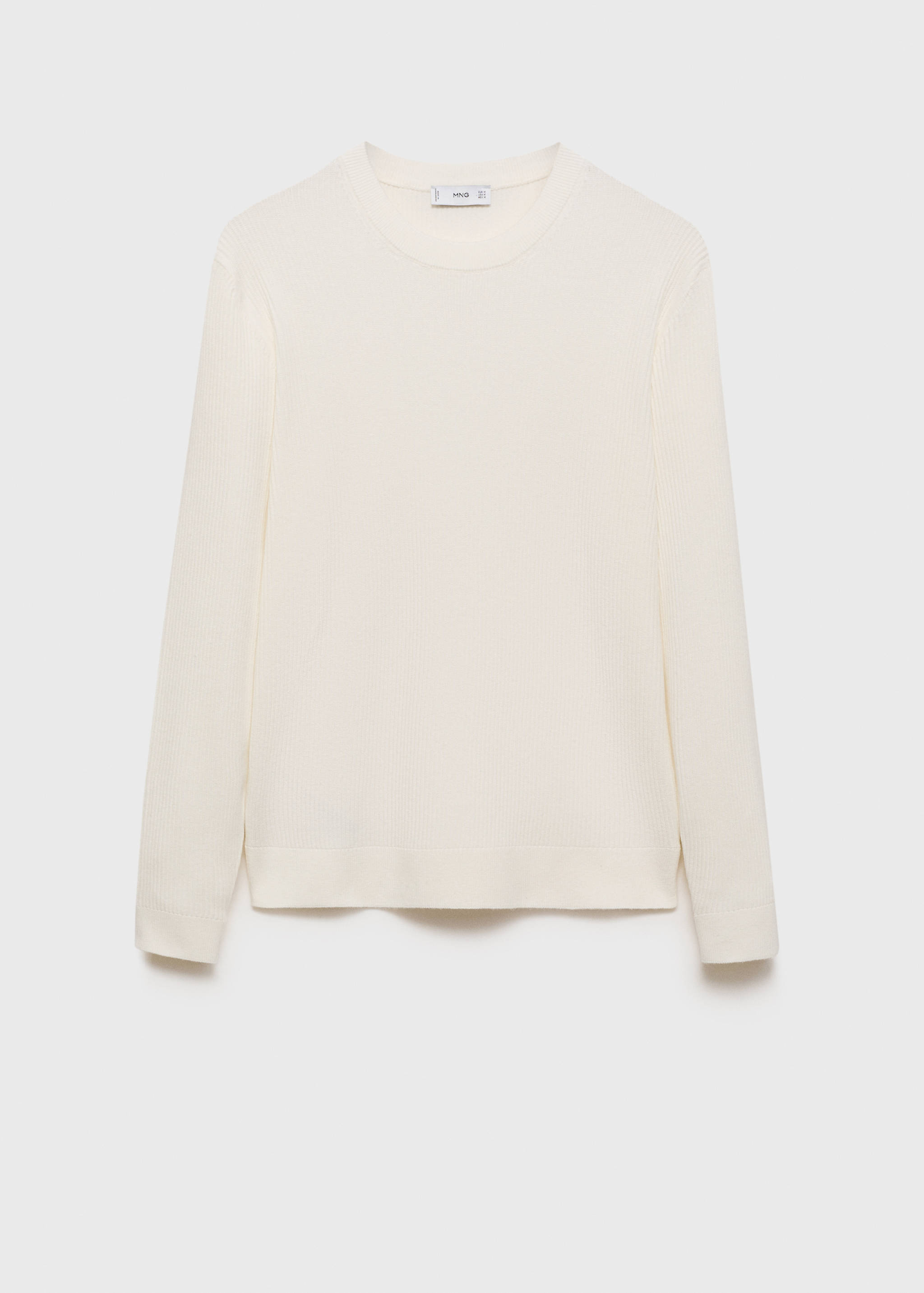 Βαμβακερό πουλόβερ με λεπτή πλέξη ριμπ - Προϊόν χωρίς μοντέλο
