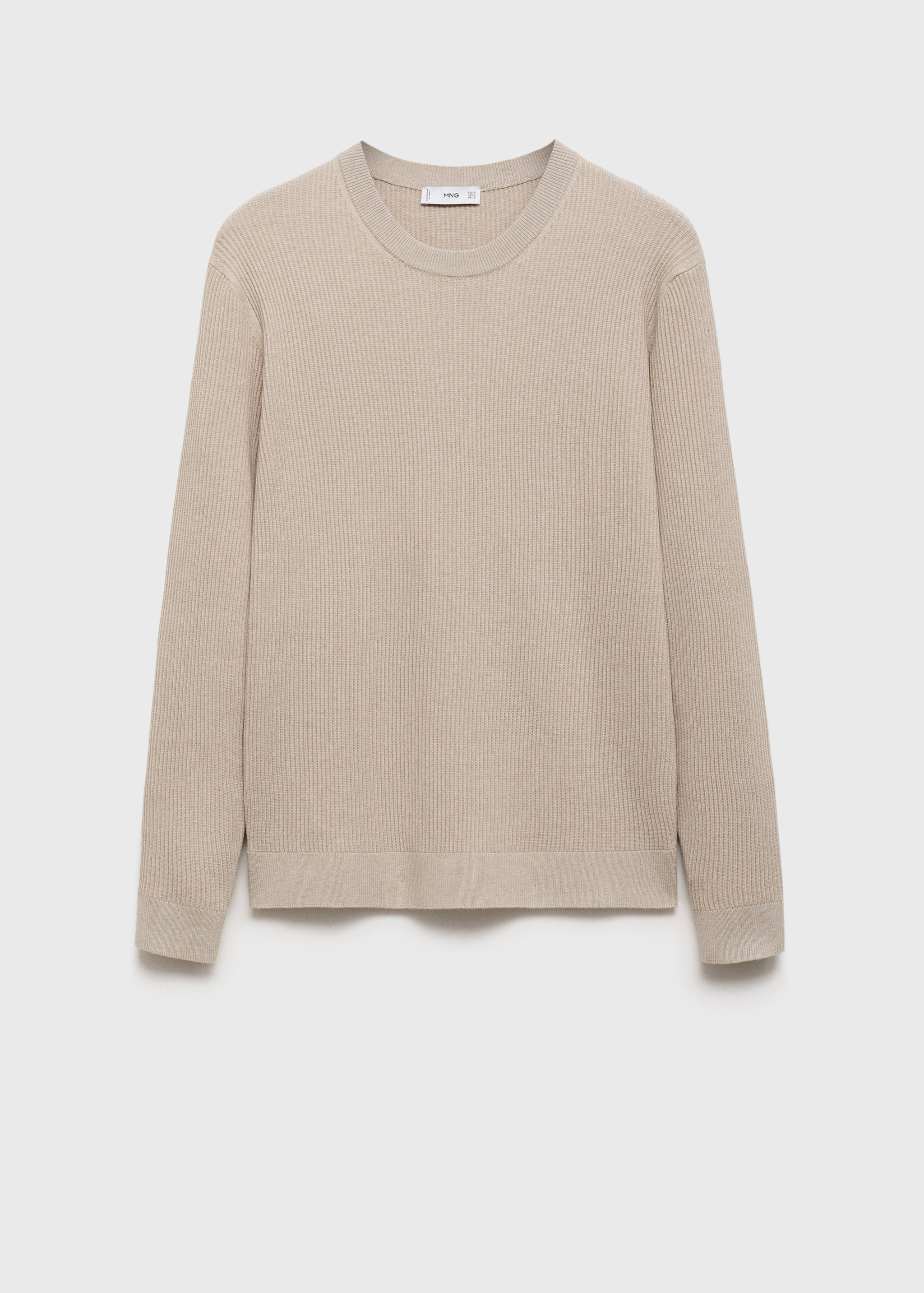 Βαμβακερό πουλόβερ με λεπτή πλέξη ριμπ - Προϊόν χωρίς μοντέλο