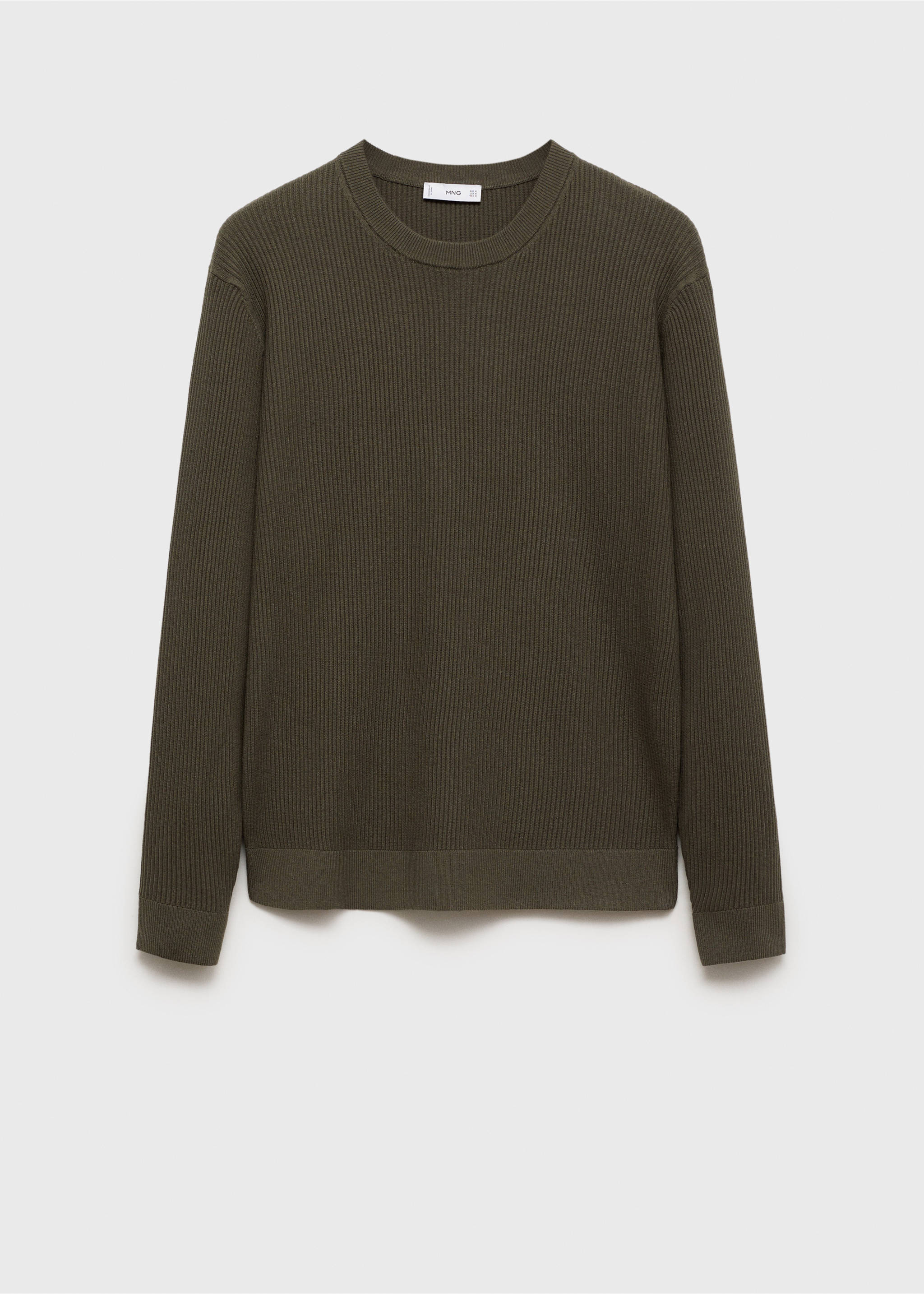 Jersey algodón punto fino canalé - Artículo sin modelo, Khaki. Ref: 87010610-00.