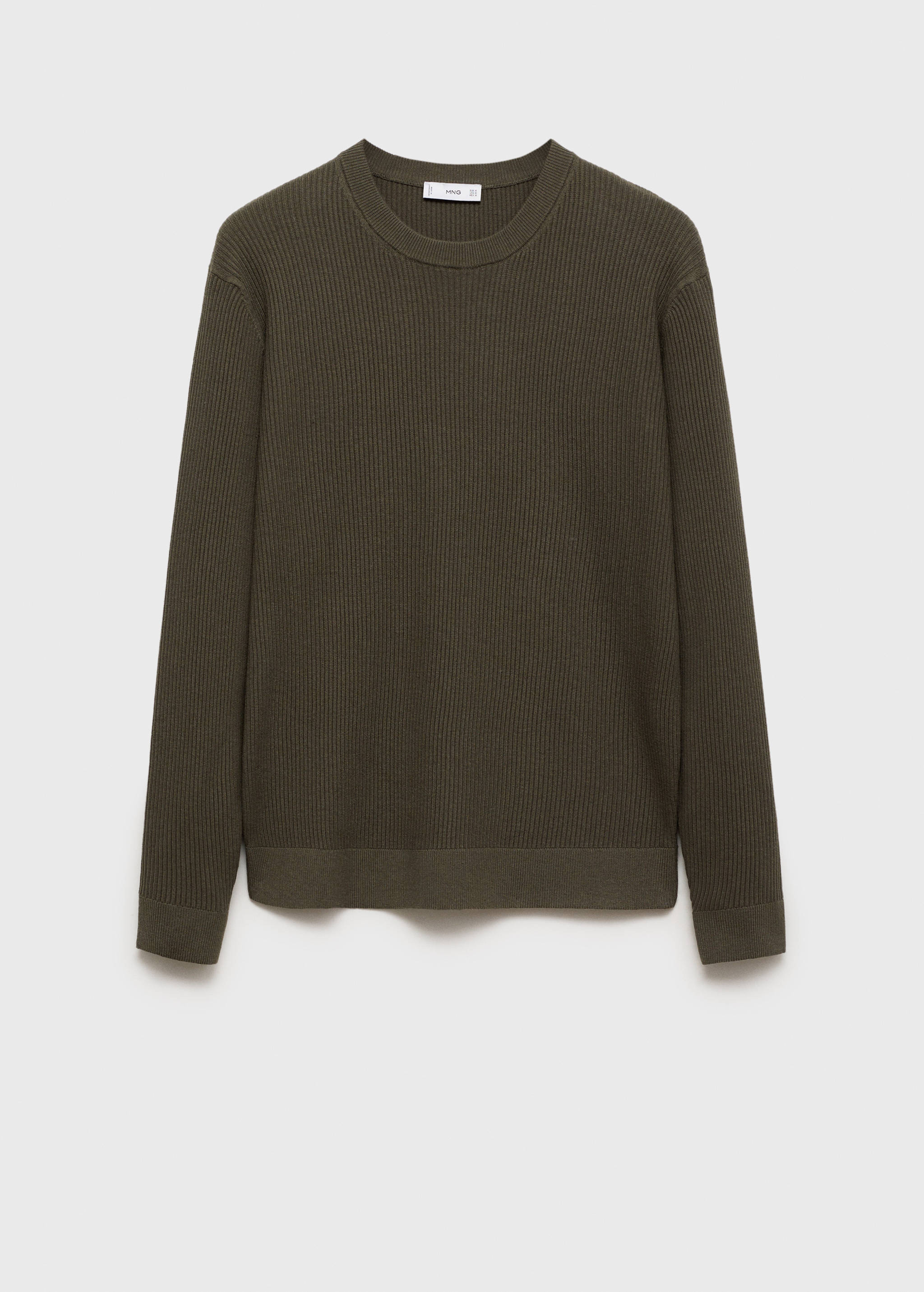 Βαμβακερό πουλόβερ με λεπτή πλέξη ριμπ - Προϊόν χωρίς μοντέλο