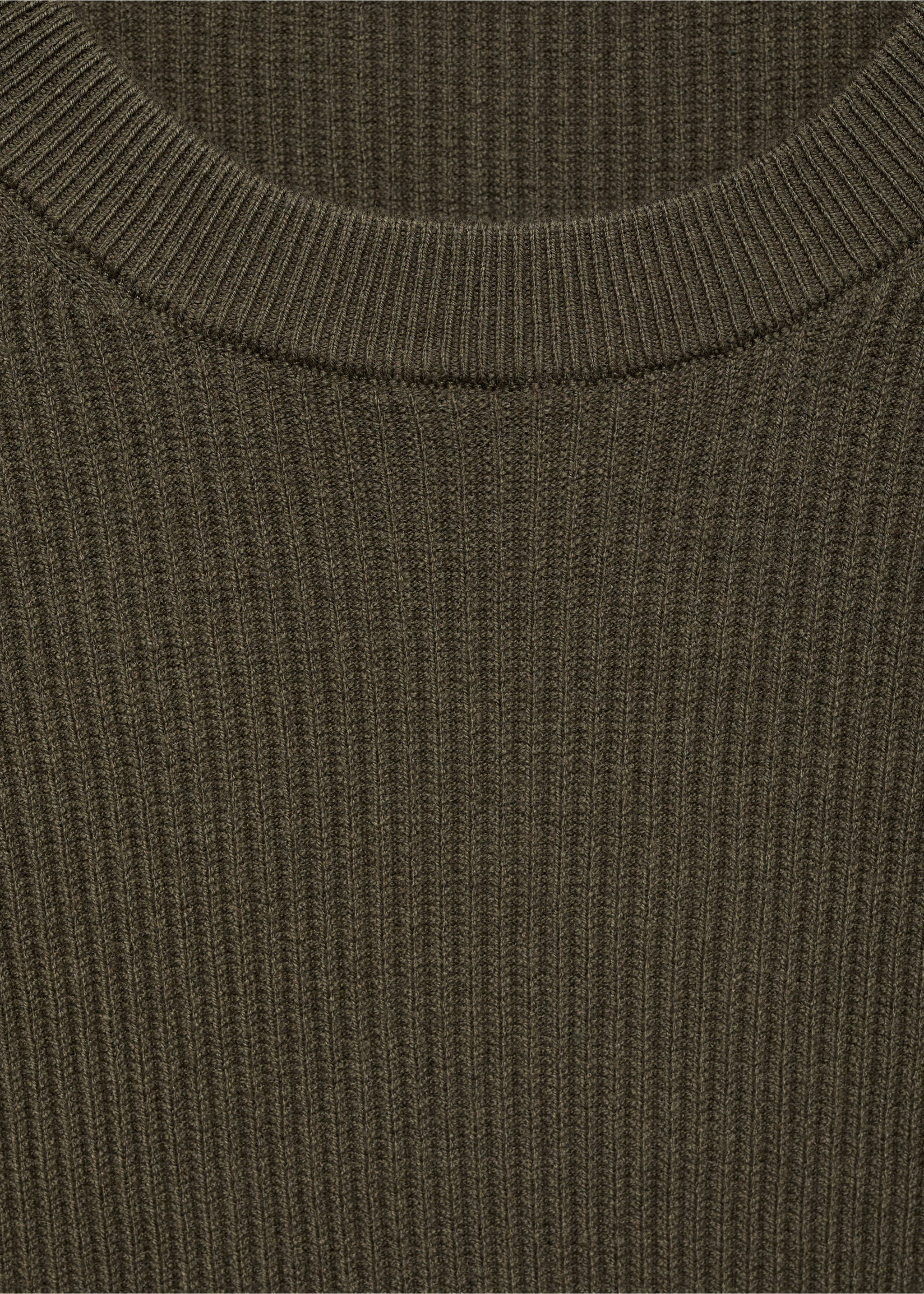 Jersey algodón punto fino canalé - Detalle del artículo 8, Khaki. Ref: 87010610-00.
