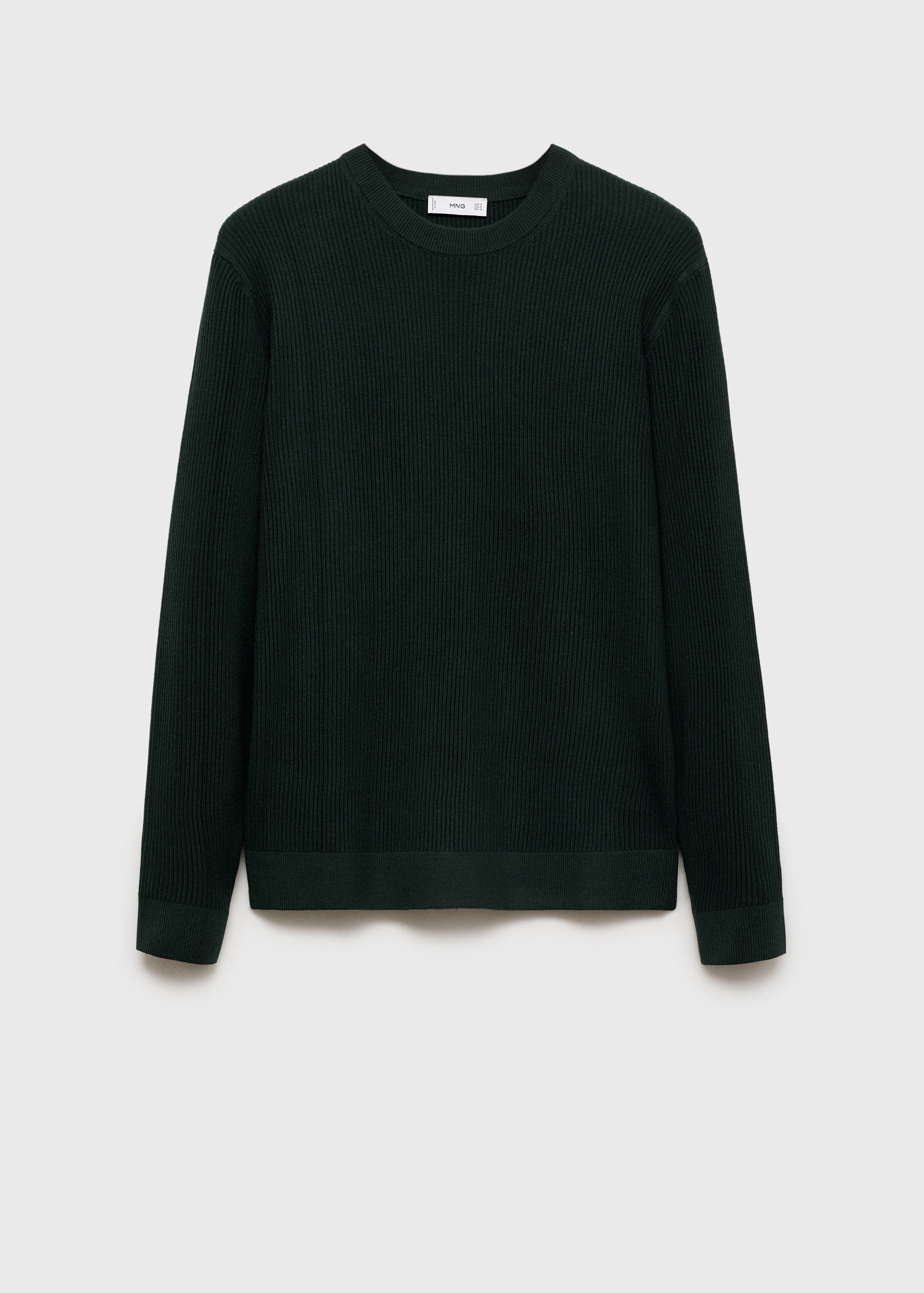 Βαμβακερό πουλόβερ με λεπτή πλέξη ριμπ - Προϊόν χωρίς μοντέλο