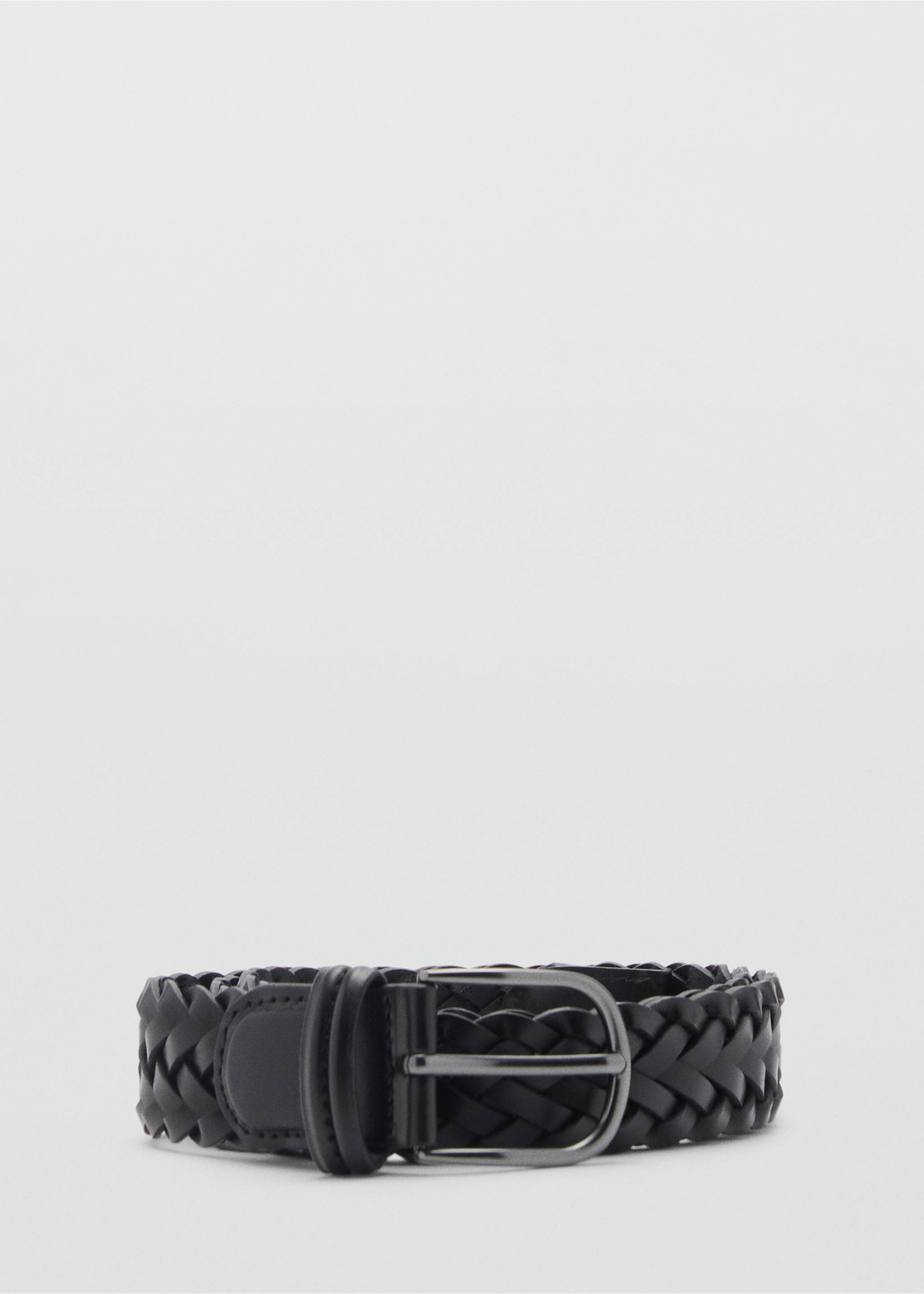 Braided leather belt - Article without model, Brown. Ref: 87010611-00.