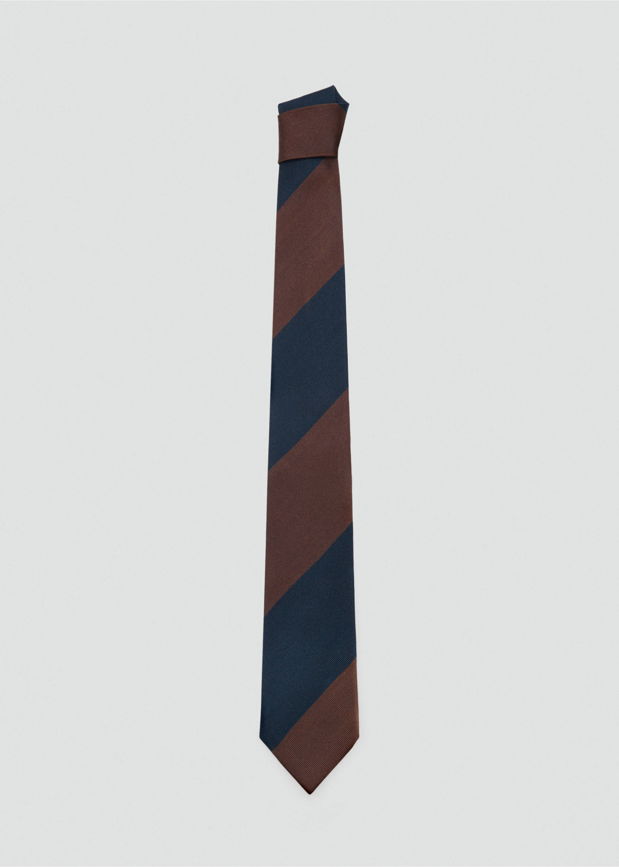 Striped silk tie - Article without model, Brown. Ref: 87010613-00.
