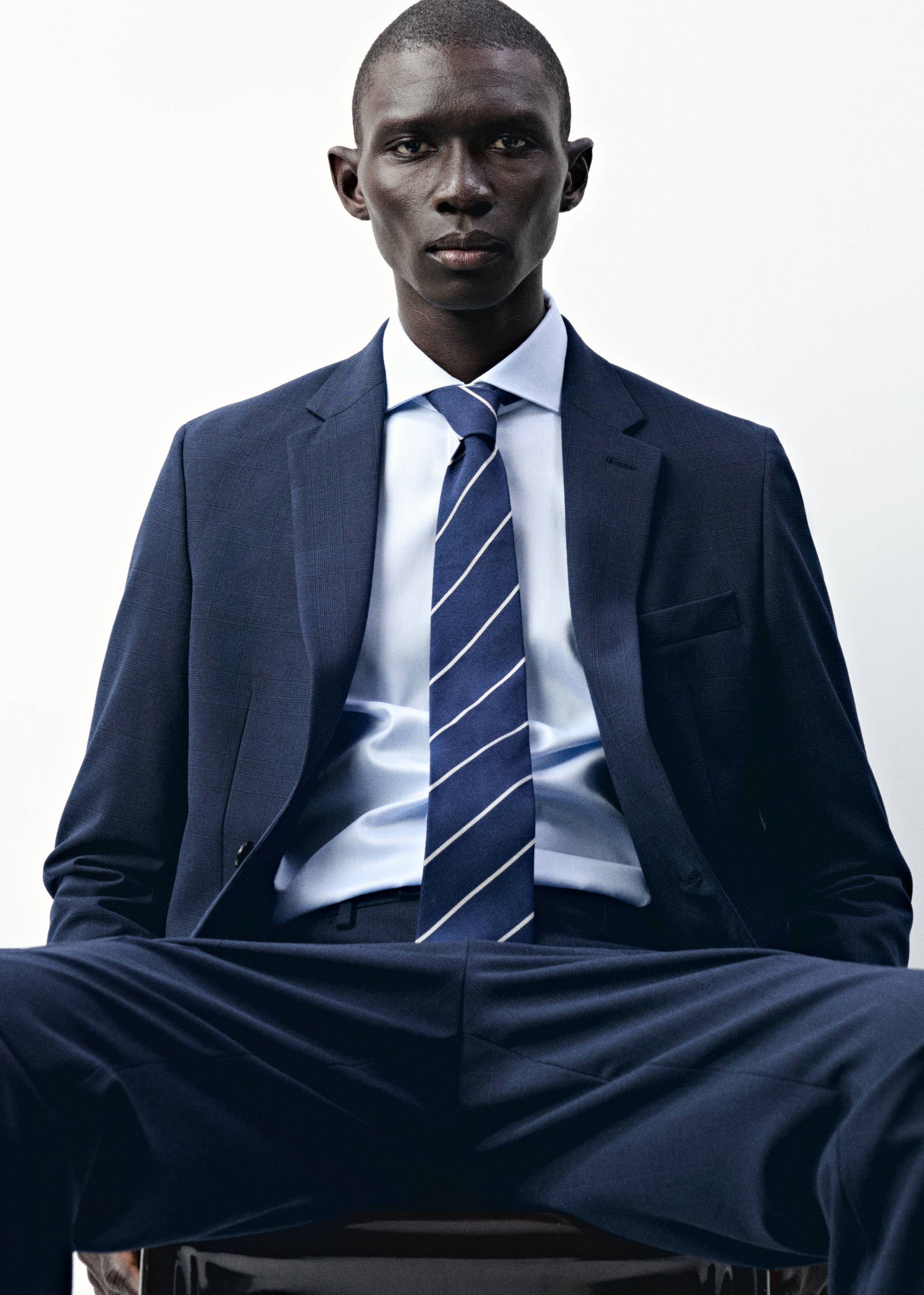 Gestreifte Krawatte aus Seide mit Baumwolle - Detail des Artikels 3