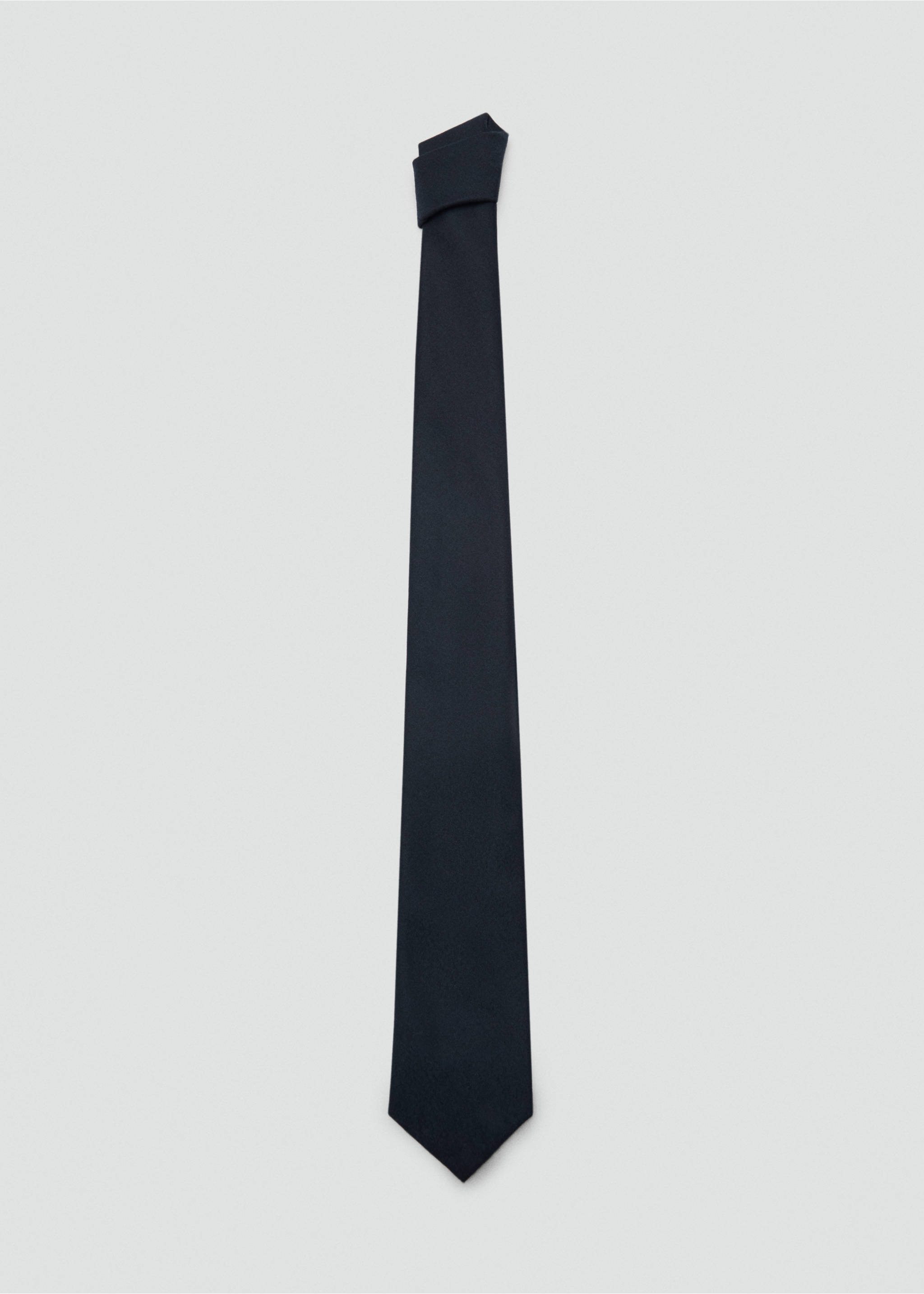 Jednobojna kravata od 100 % vune - Artikl bez modela, Tamnoplava. Ref: 87010617-00.