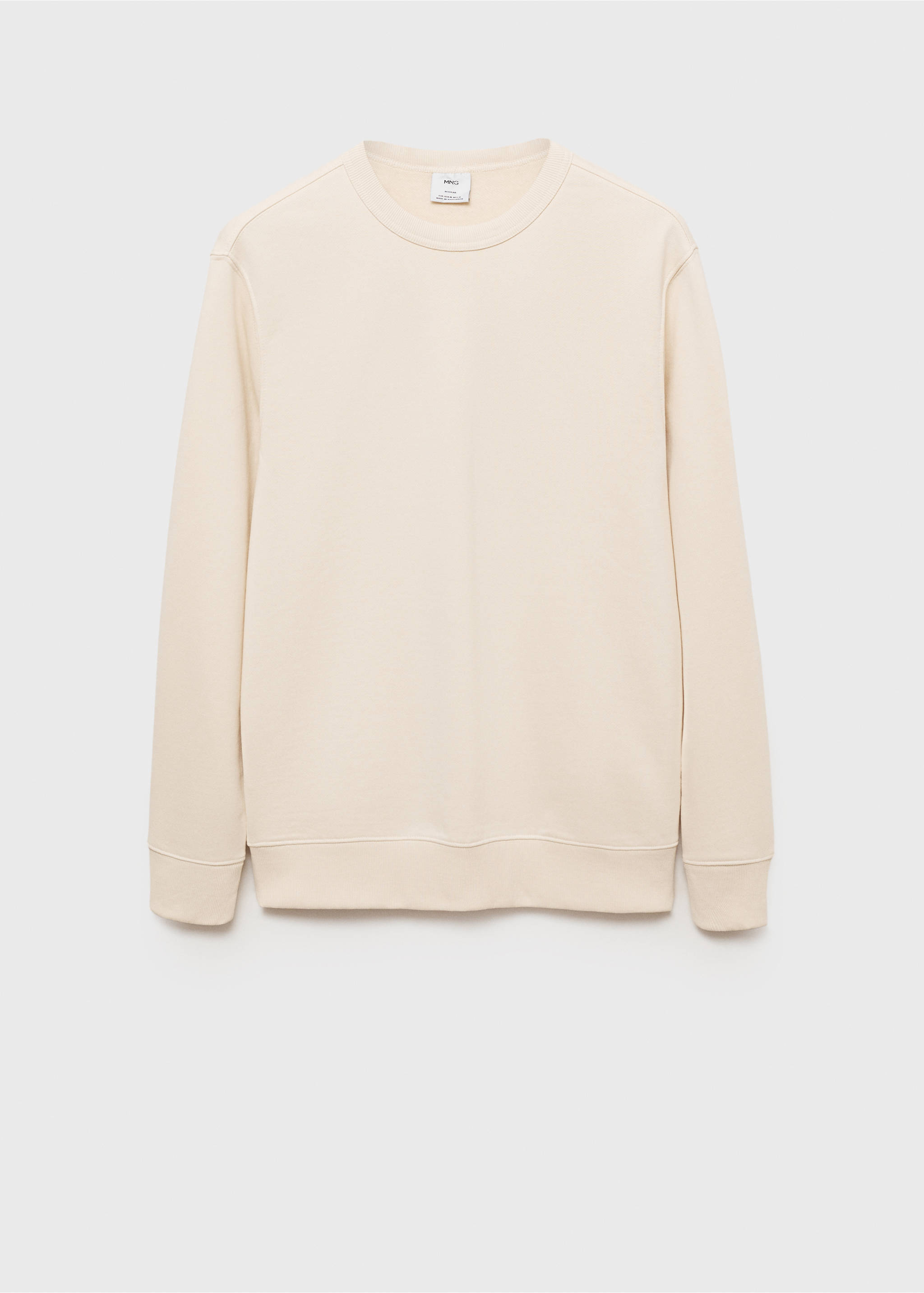 Regular-fit cotton sweatshirt - Article without model, Ecru. Ref: 87010620-00.