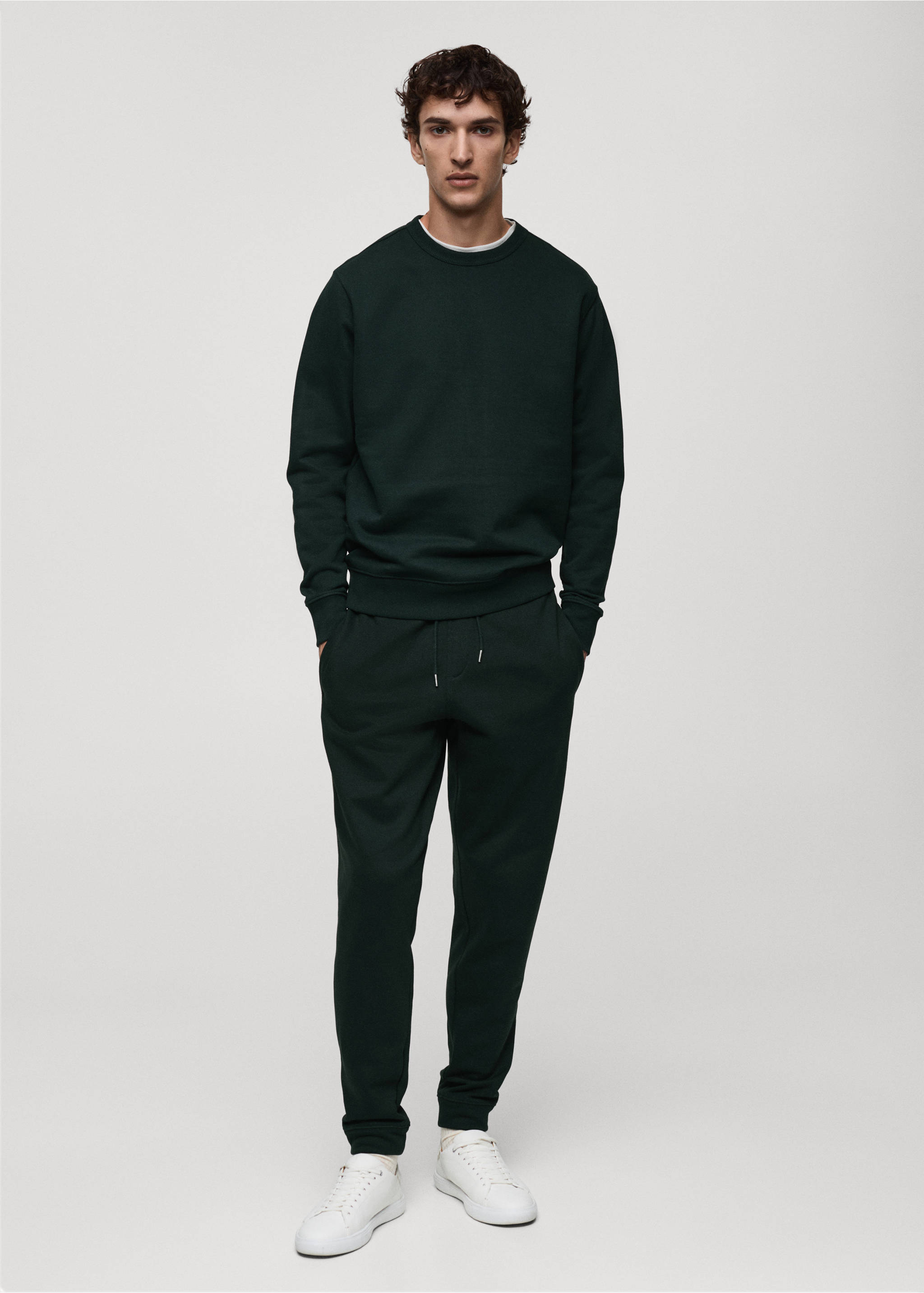 Regular-fit cotton sweatshirt - General plane, Green. Ref: 87010620-00.