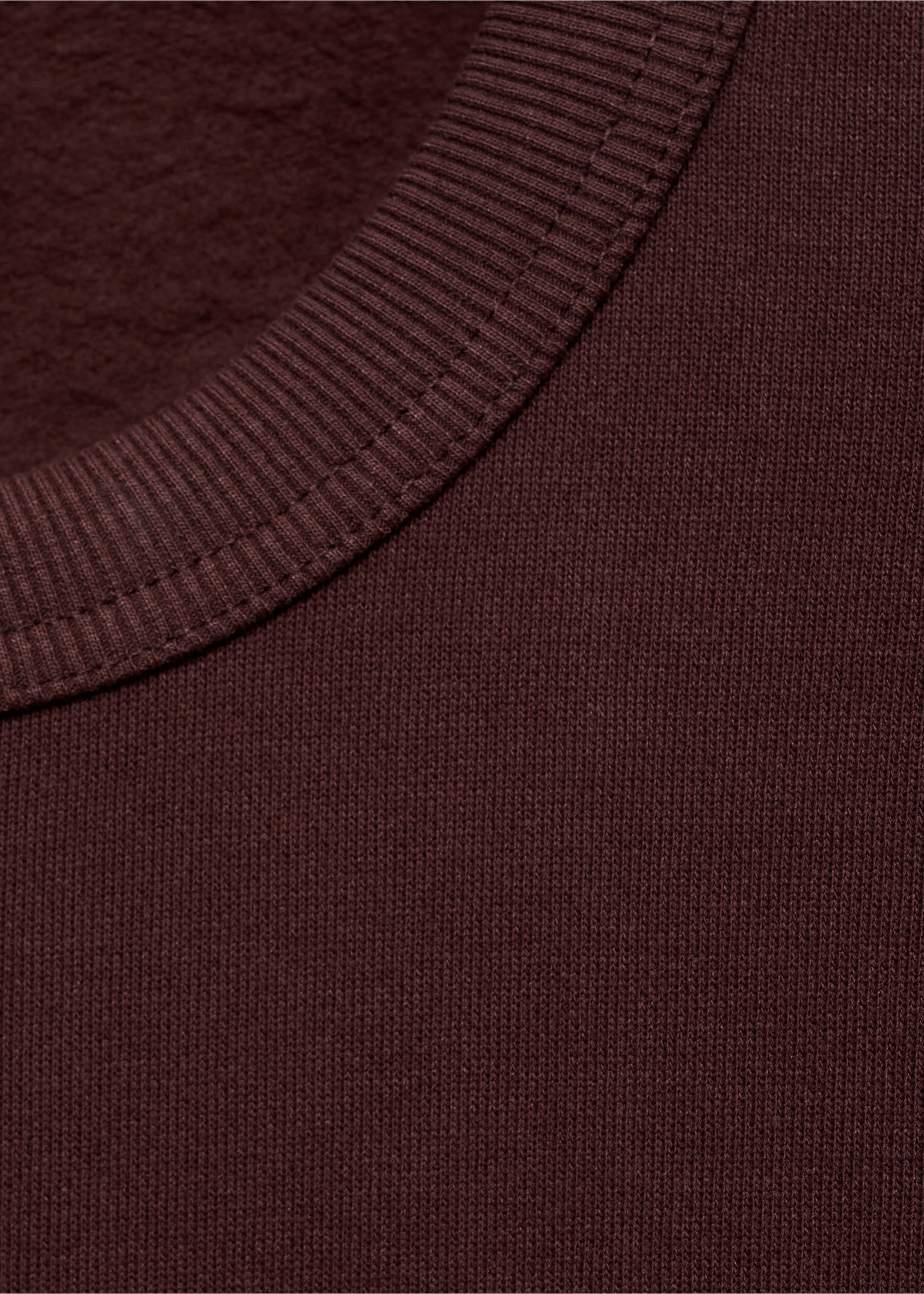 Regular-fit cotton sweatshirt - Details of the article 8, Burgundy. Ref: 87010620-00.
