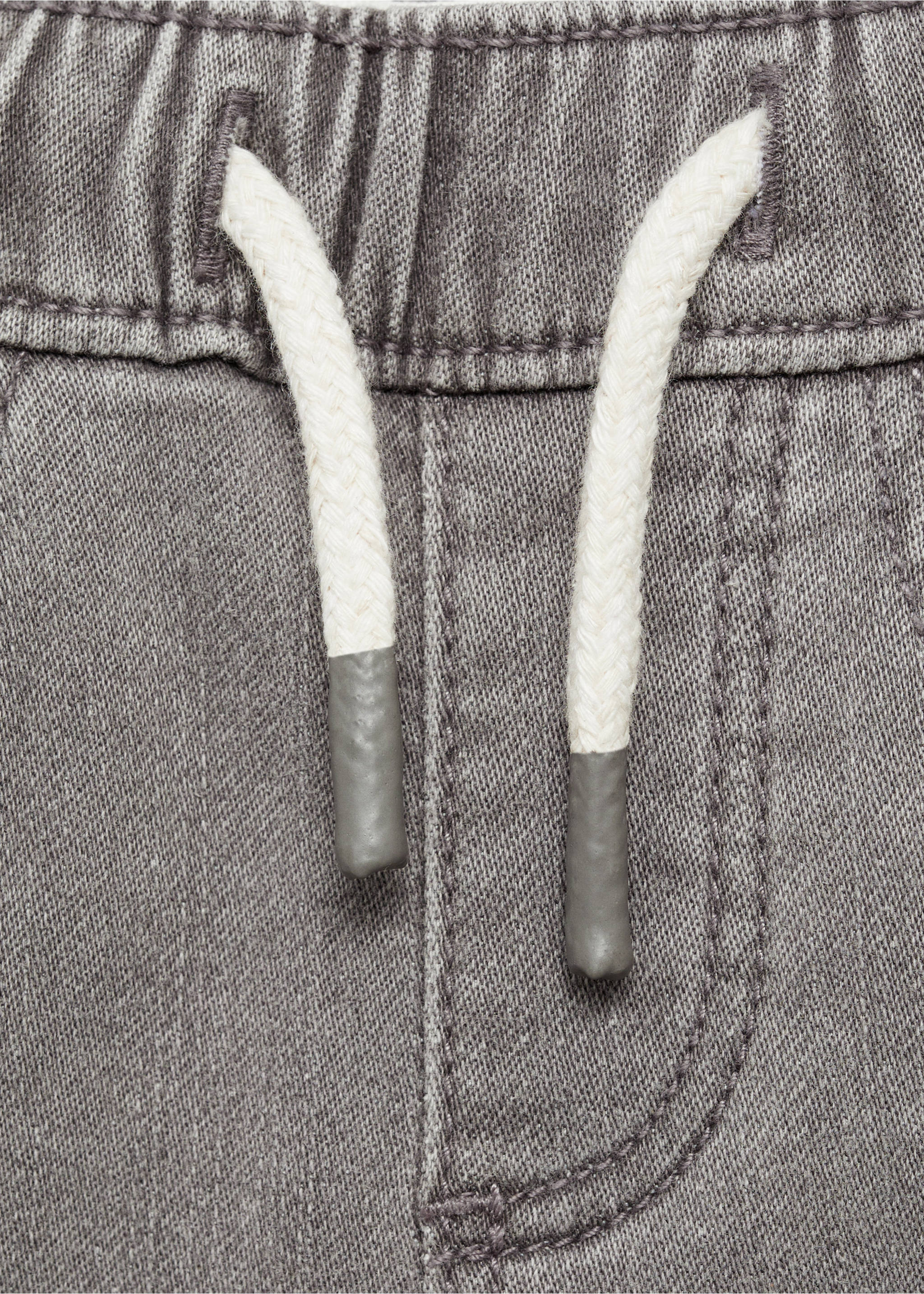 Jean taille élastique cordon - Détail de l'article 8, Gris denim. Ref: 87010623-00.