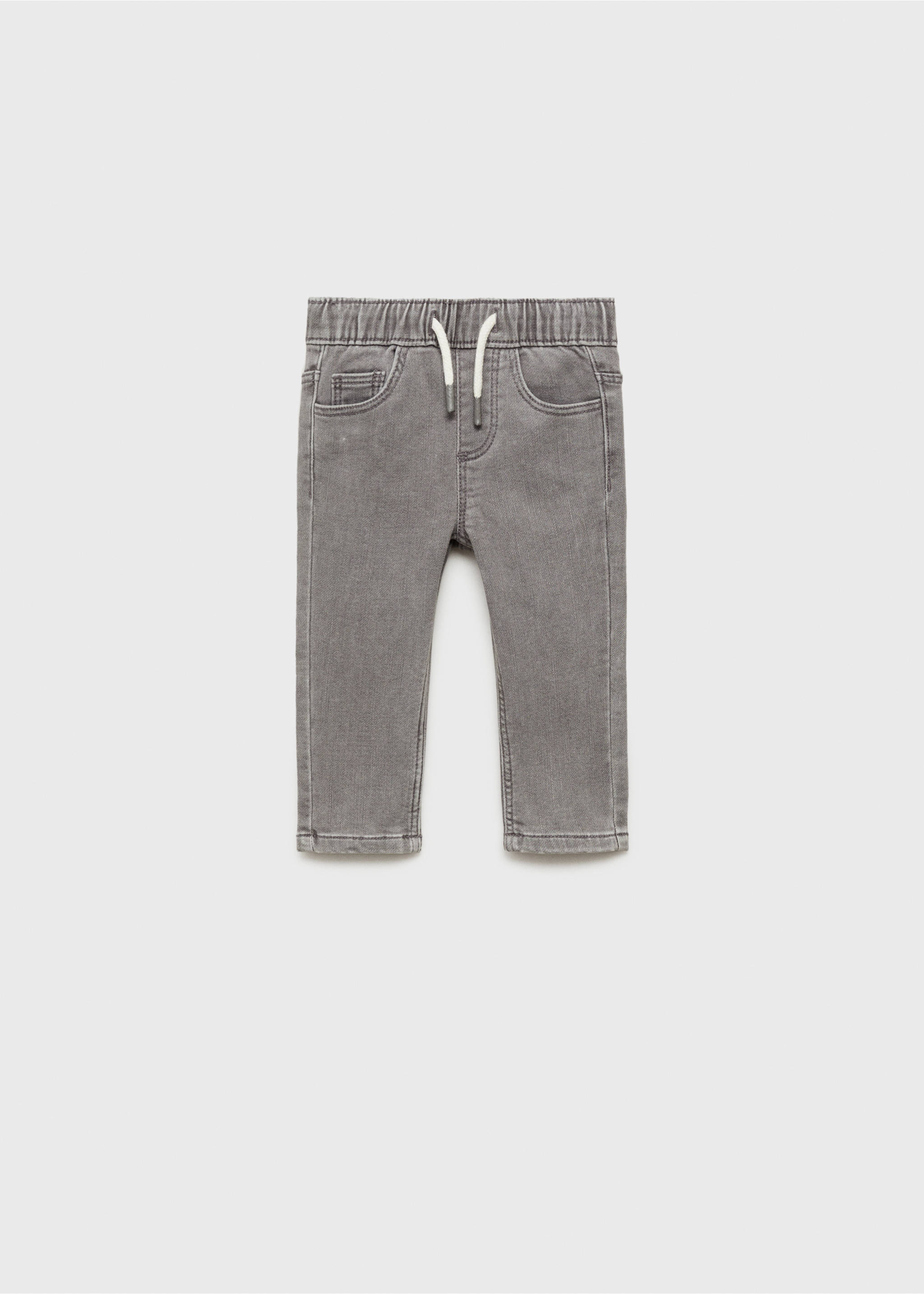 Lace drawstring waist jeans - Article without model, Denim Grey. Ref: 87010623-00.