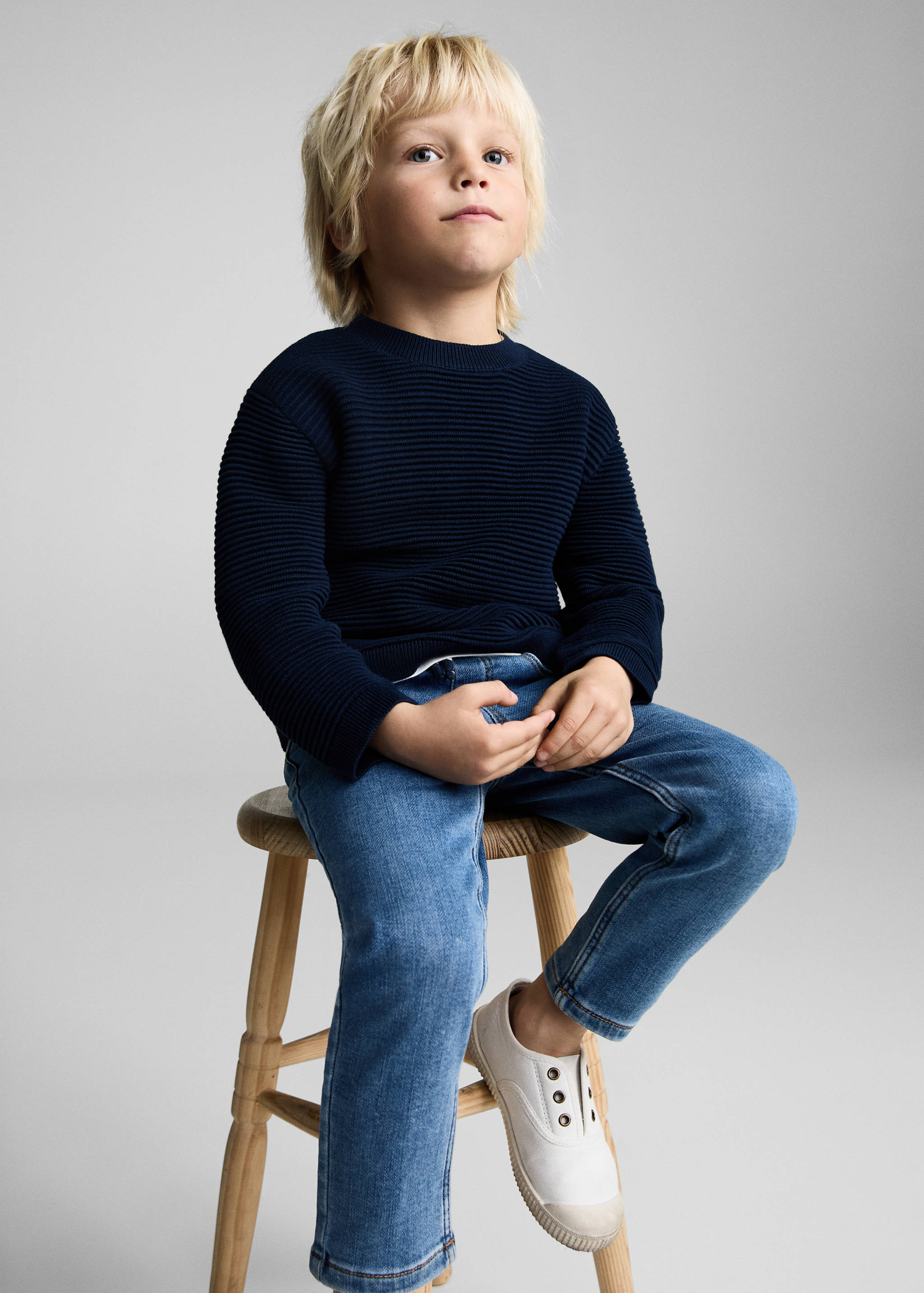 Jean taille élastique cordon - Plan moyen