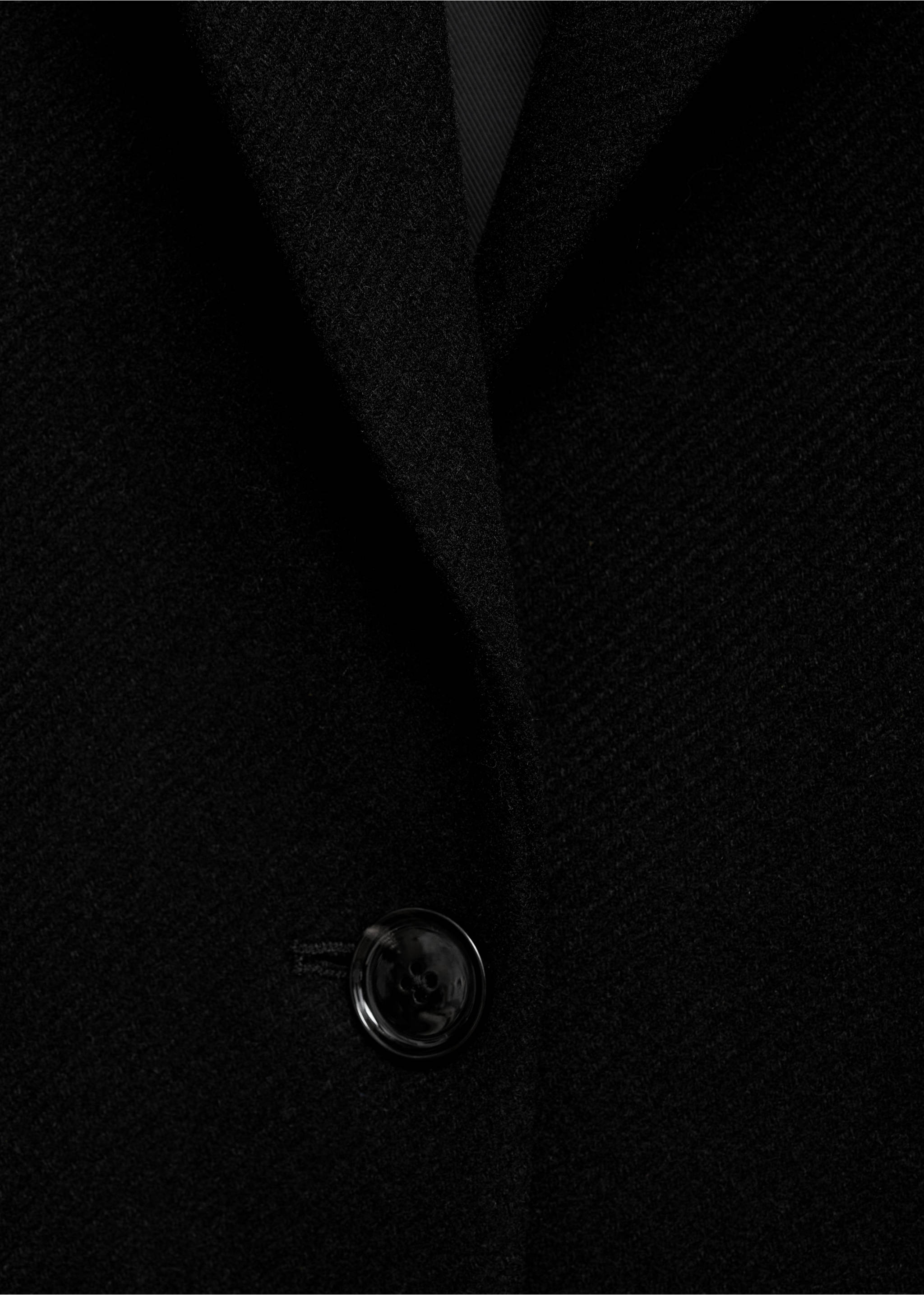 Long structured wool coat - Details of the article 0, Black. Ref: 87010625-00.