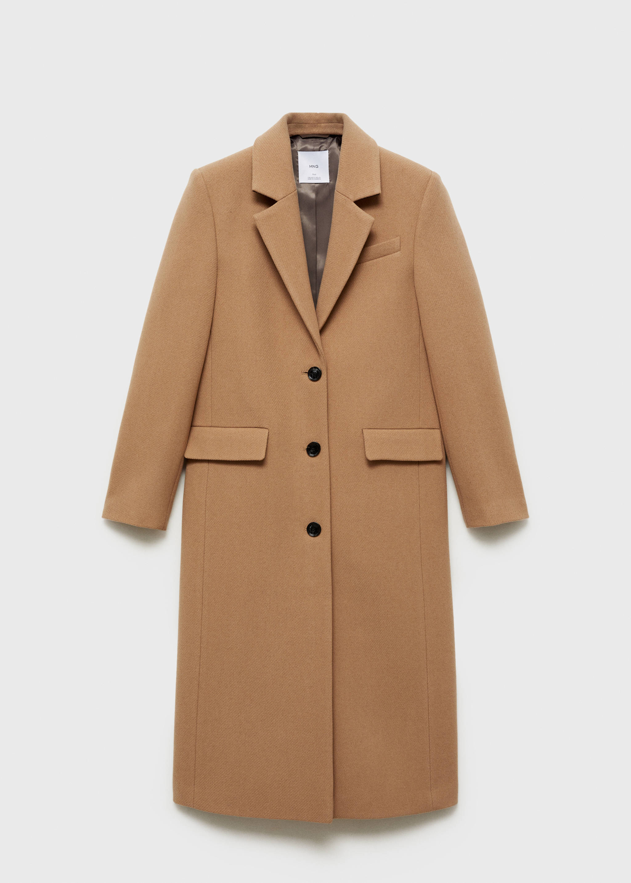 Μακρύ παλτό από μαλλί με δομή - Προϊόν χωρίς μοντέλο