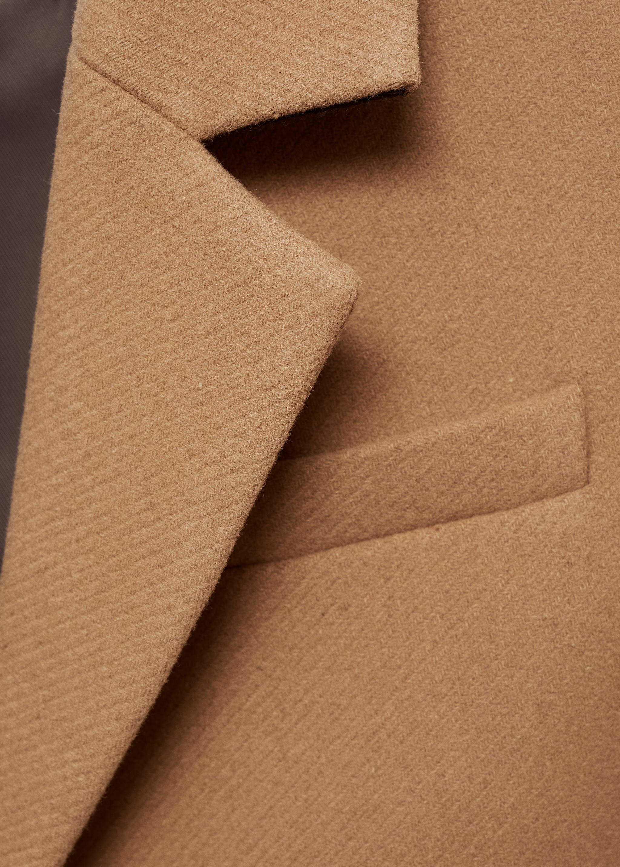 Μακρύ παλτό από μαλλί με δομή - Λεπτομέρεια του προϊόντος 8