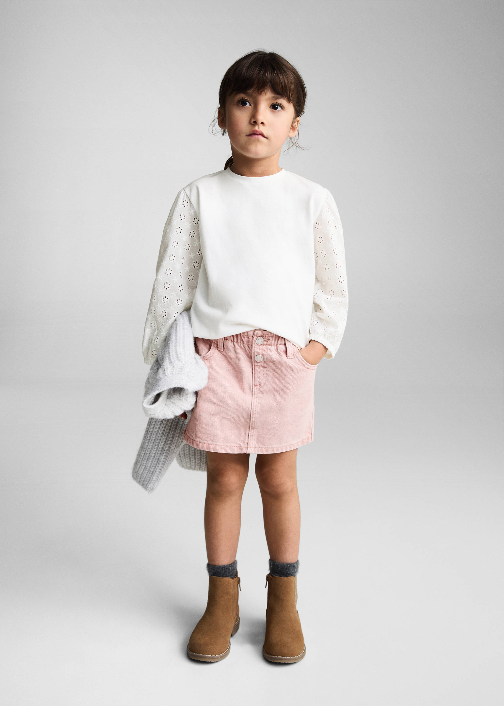 Denim skirt - General plane, Pink. Ref: 87010627-00.