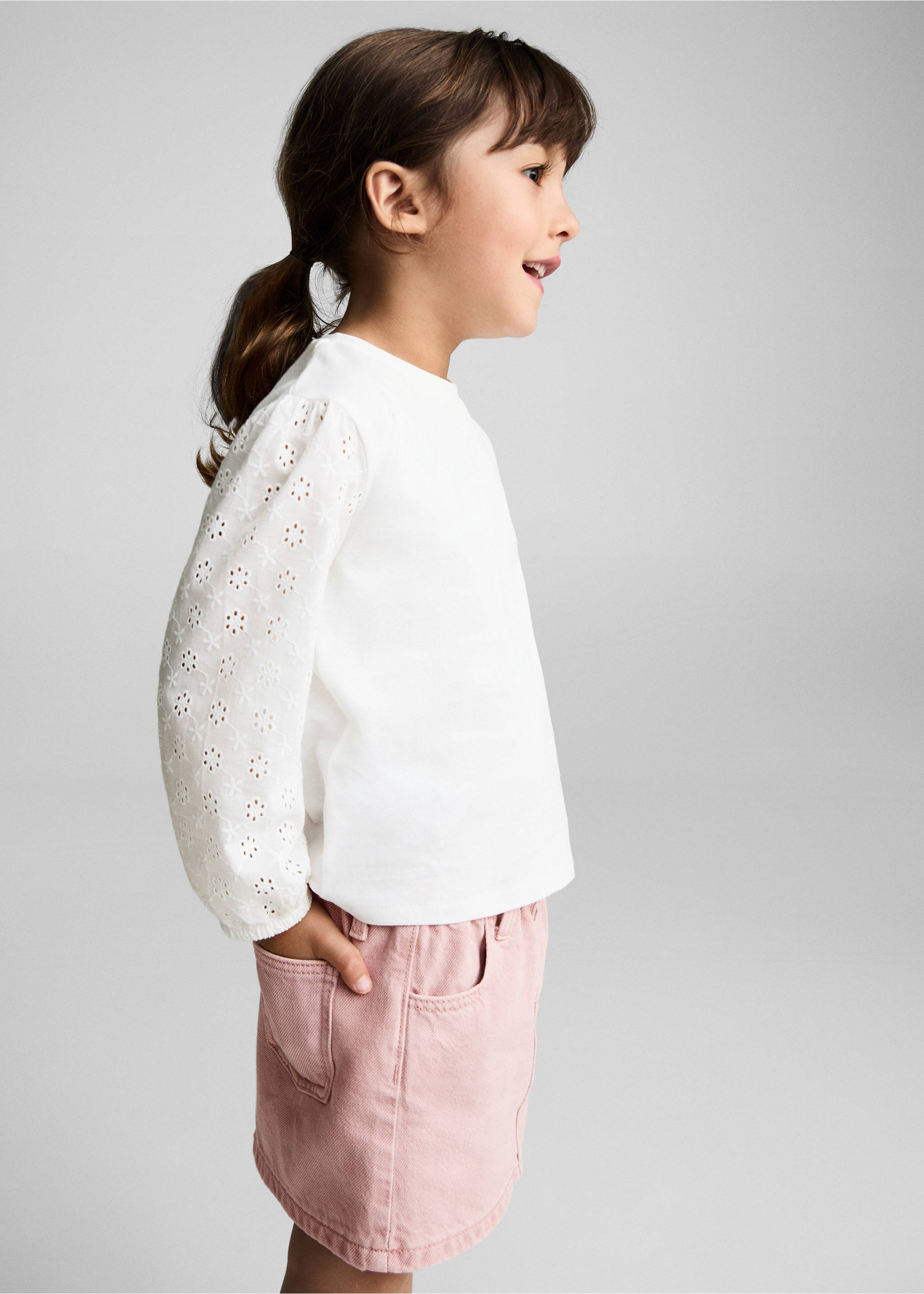 Denim skirt - Medium plane, Pink. Ref: 87010627-00.