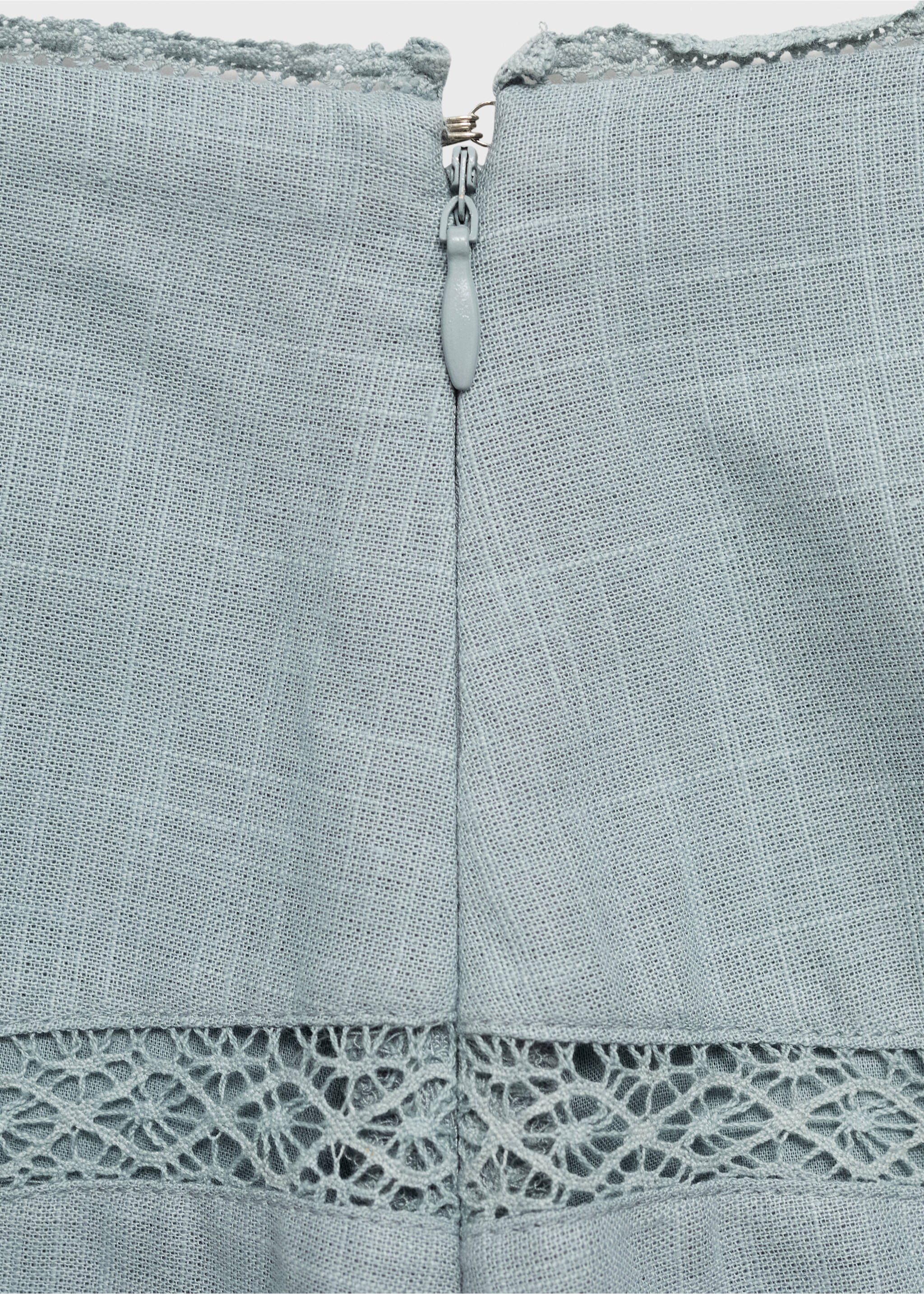 Cotton skirt with embroidered hem - Details of the article 0, Blue. Ref: 87010628-00.