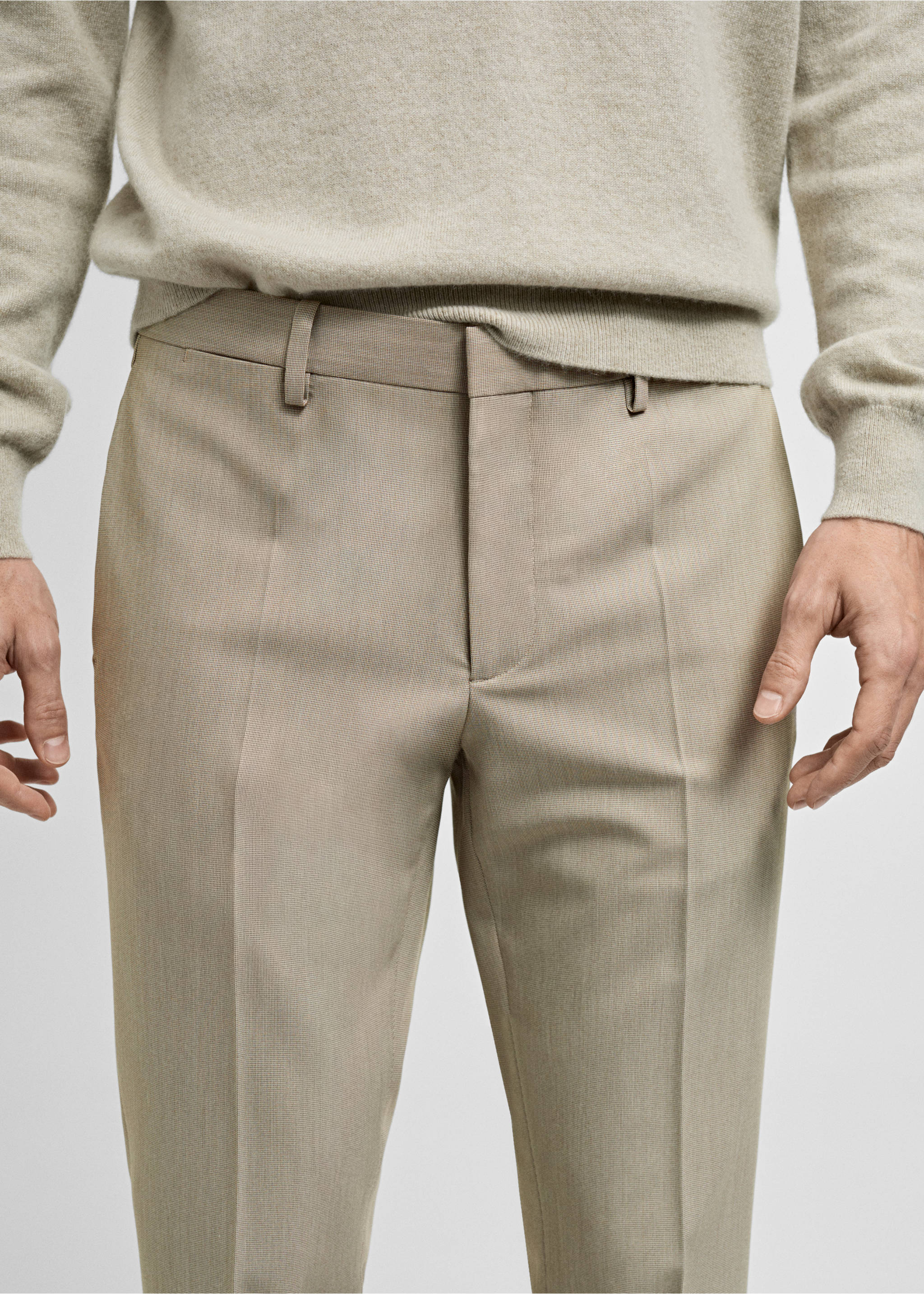 Pantalón traje París super slim fit - Detalle del artículo 1, Beige. Ref: 87010630-00.