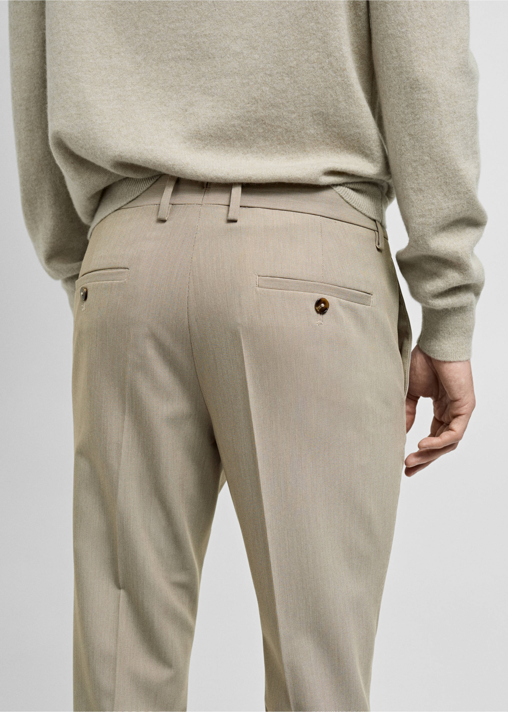 Pantalón traje París super slim fit - Detalle del artículo 2, Beige. Ref: 87010630-00.