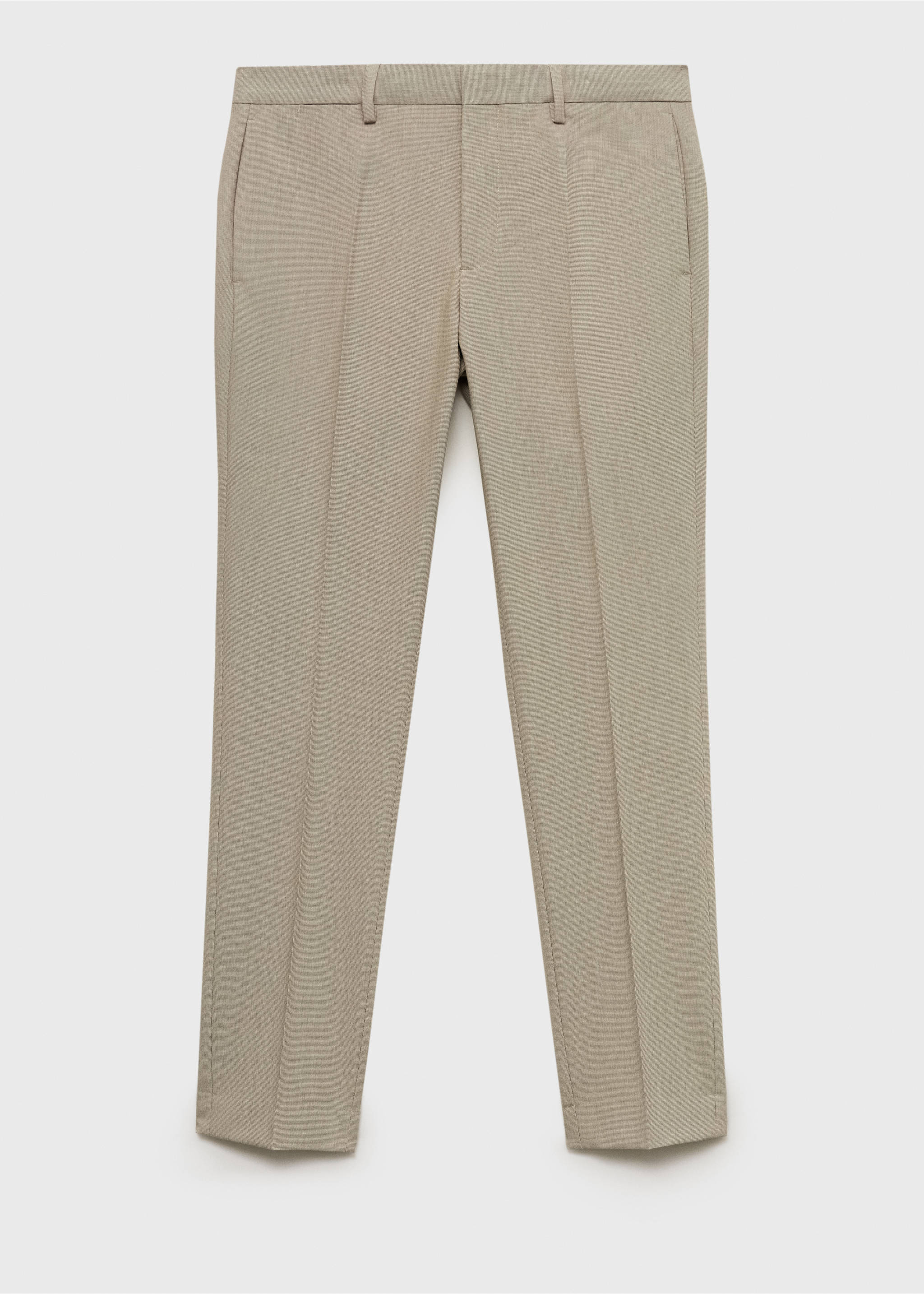 Stretch fabric super slim-fit suit trousers - Article without model, Beige. Ref: 87010630-00.
