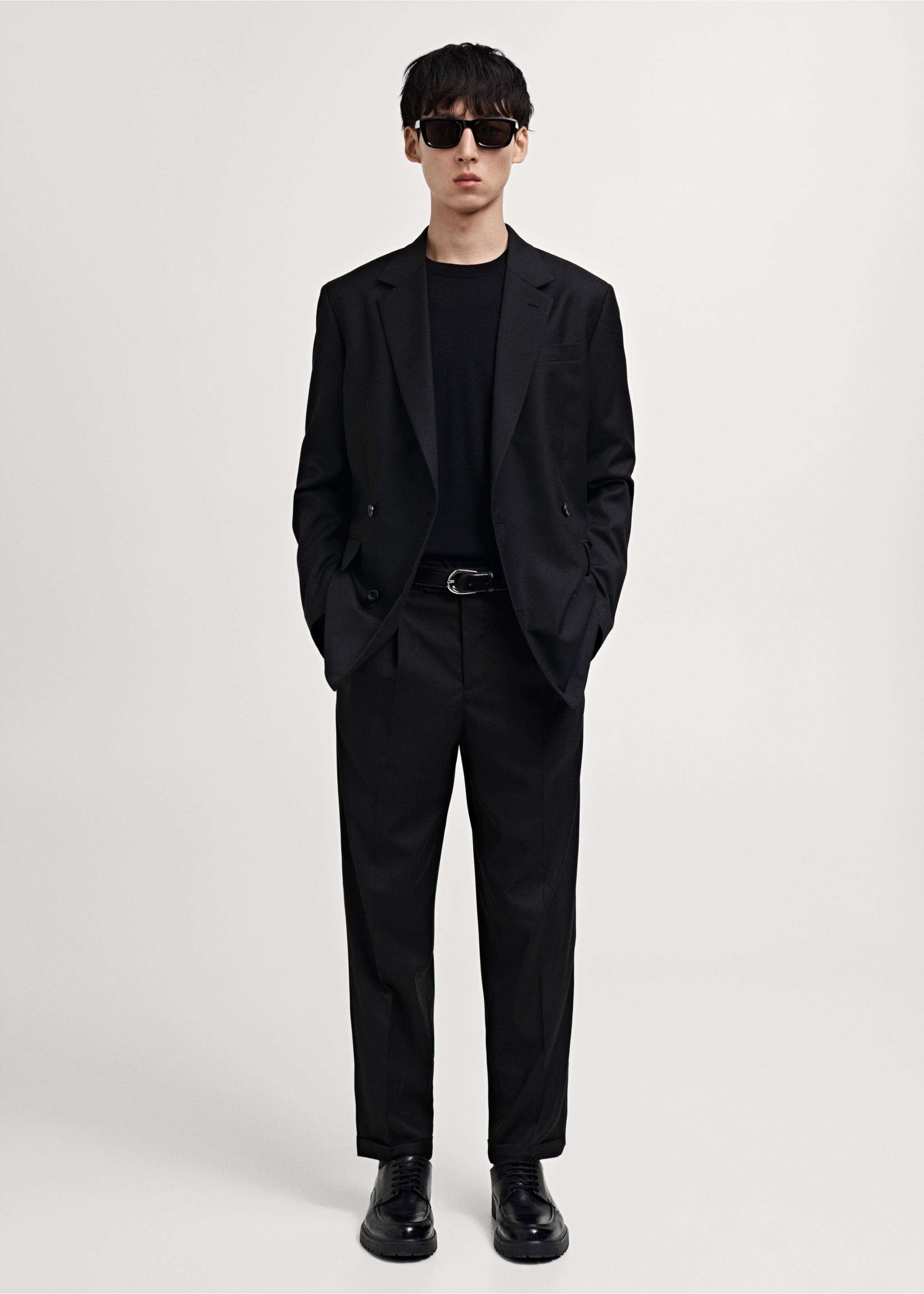 Boston regular-fit suit trousers - General plane, Black. Ref: 87010631-00.
