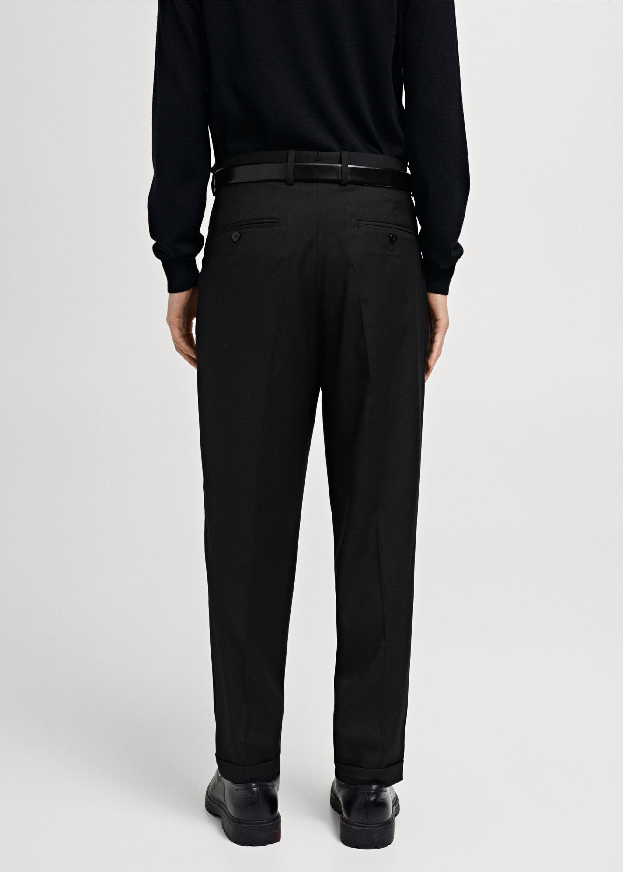 Boston regular-fit suit trousers - Reverse of the article, Black. Ref: 87010631-00.