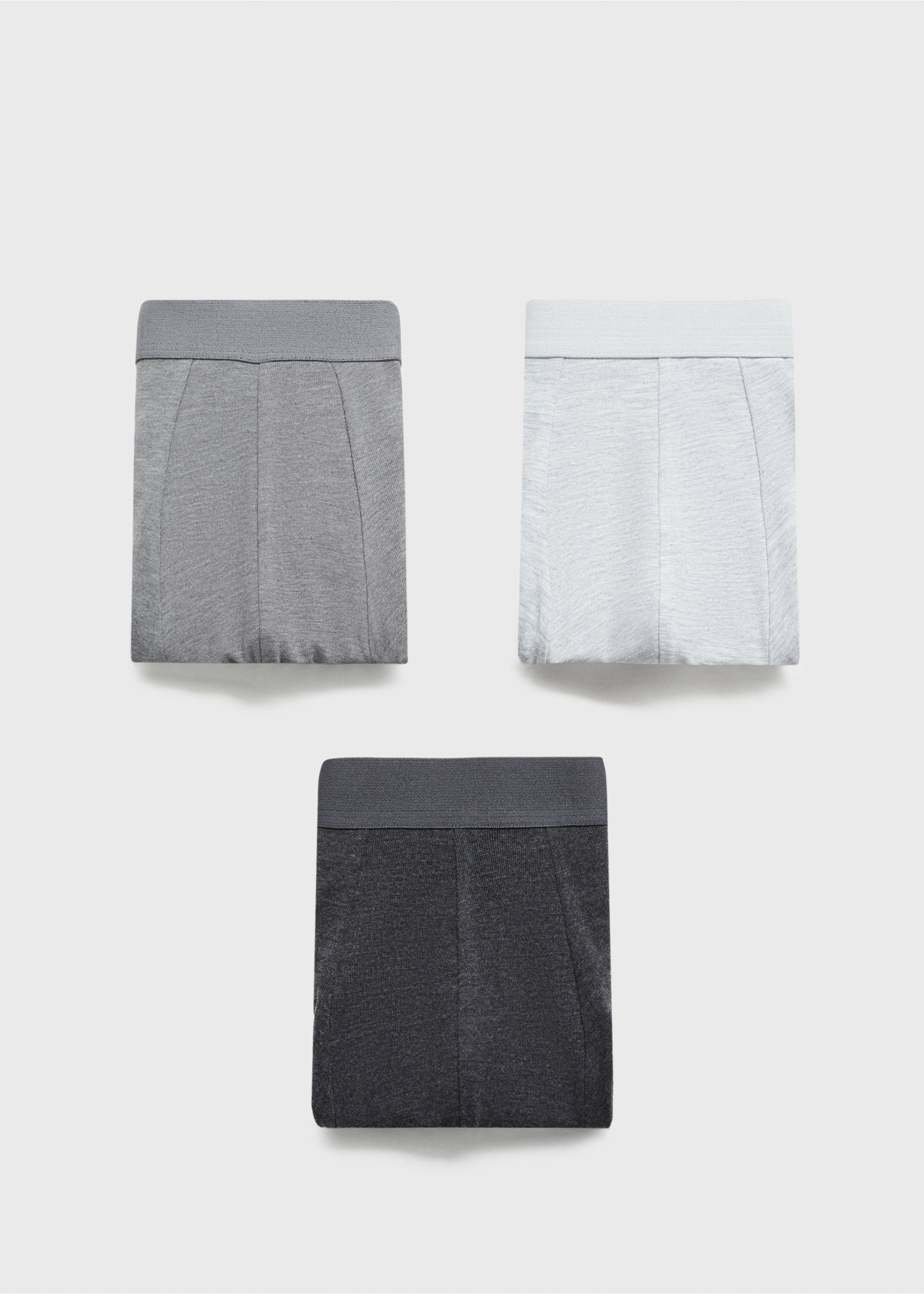 3-pak katoenen boxers - Artikel zonder model, Grijs. Ref: 87010632-00.