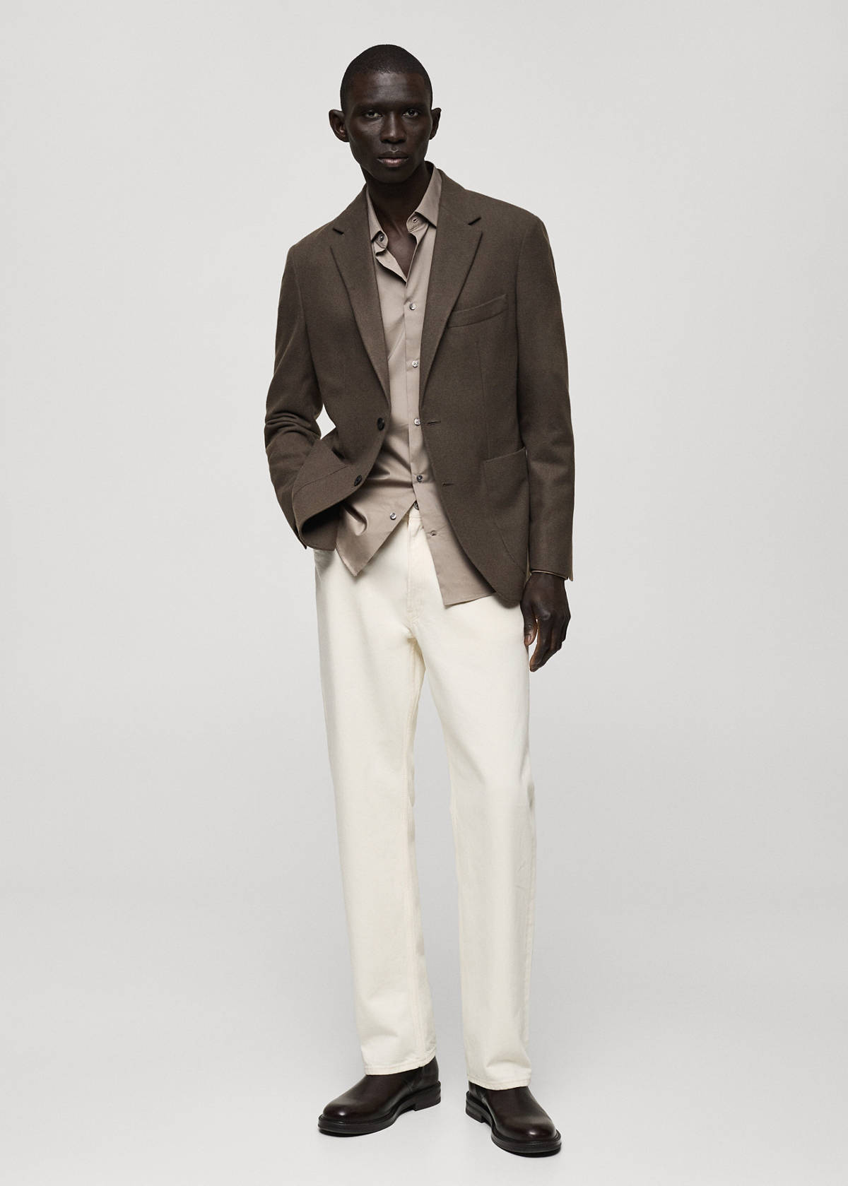 Slim fit wool blend blazer