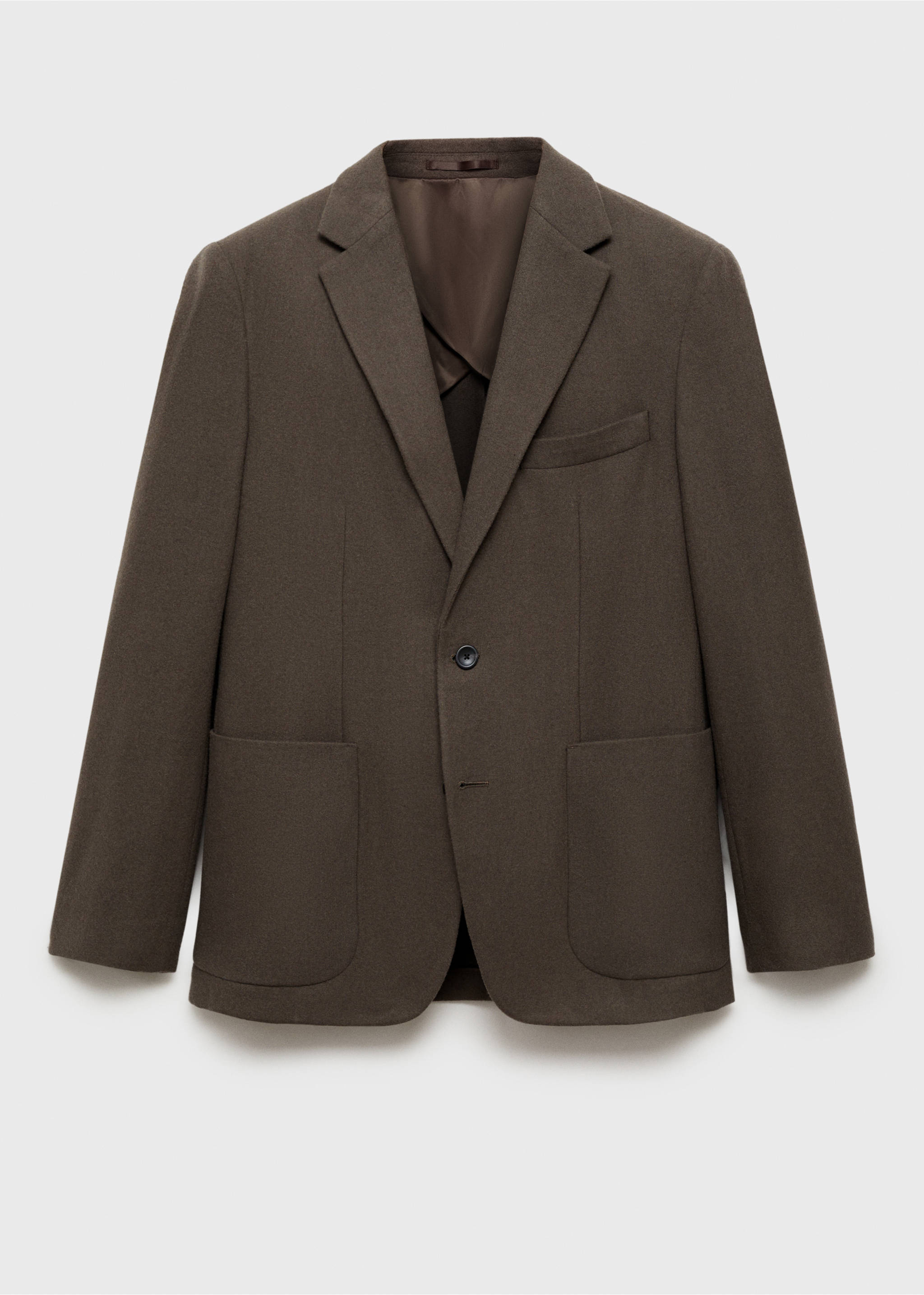 Slim fit wool blend blazer - Article without model, Khaki. Ref: 87010633-00.
