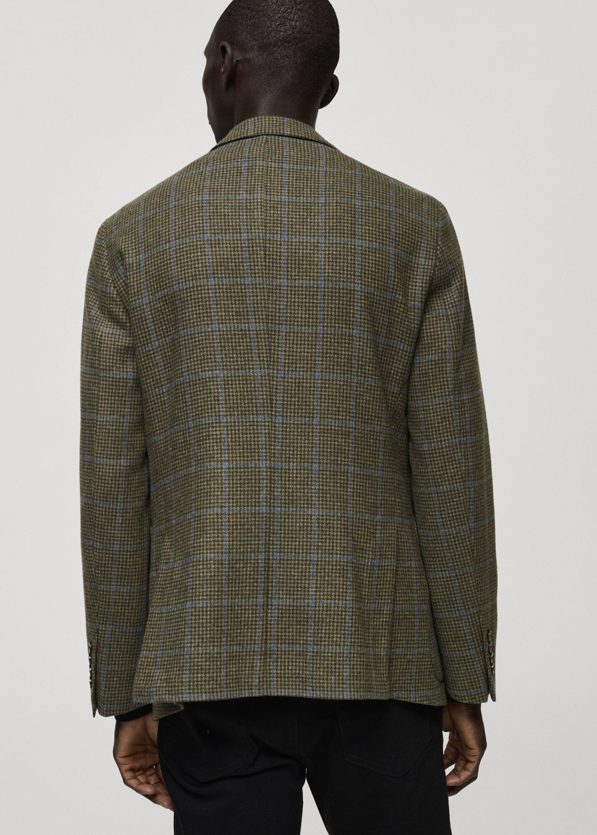 Slim fit wool houndstooth blazer - Reverse of the article