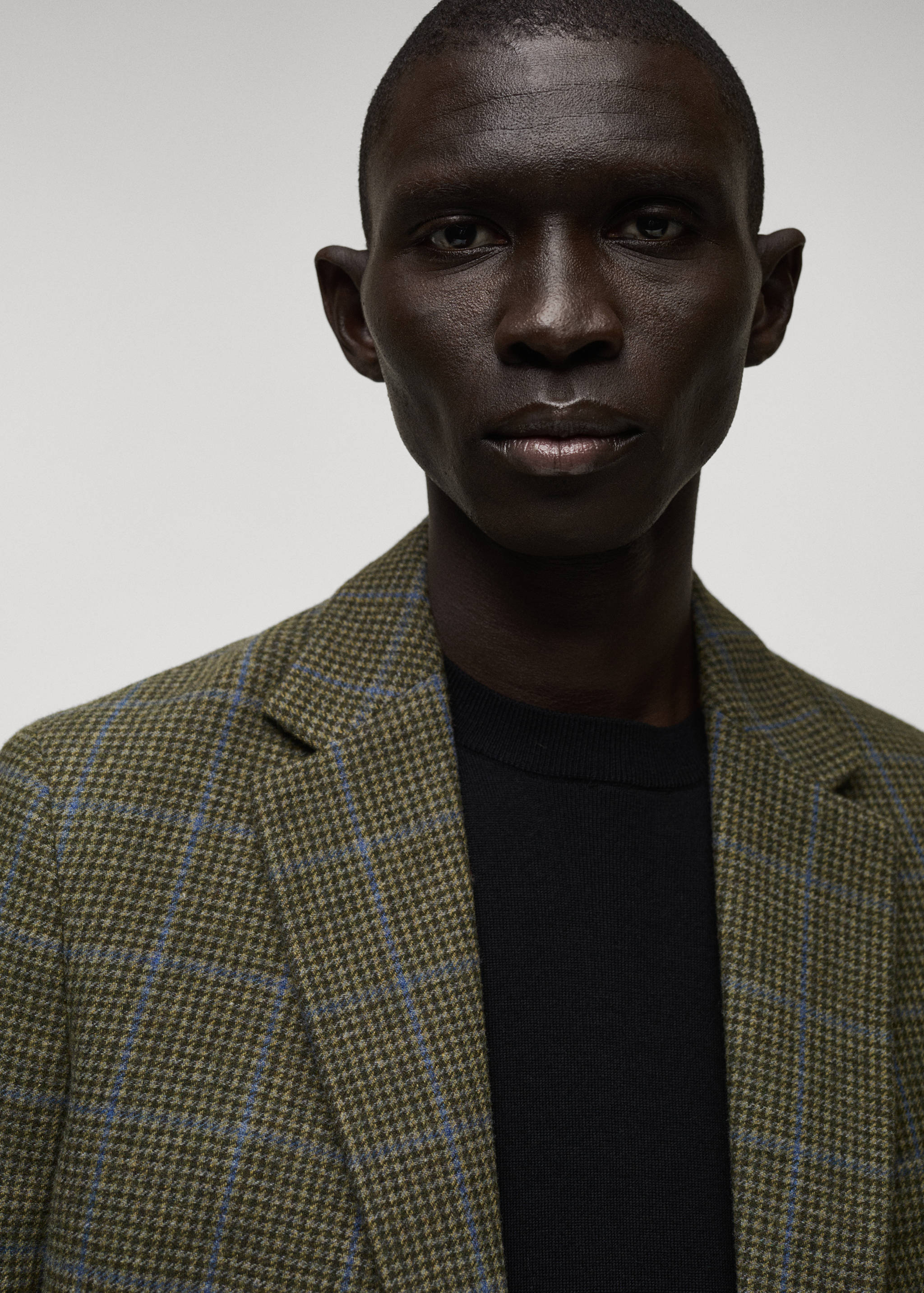 Slim fit wool houndstooth blazer - Details of the article 1