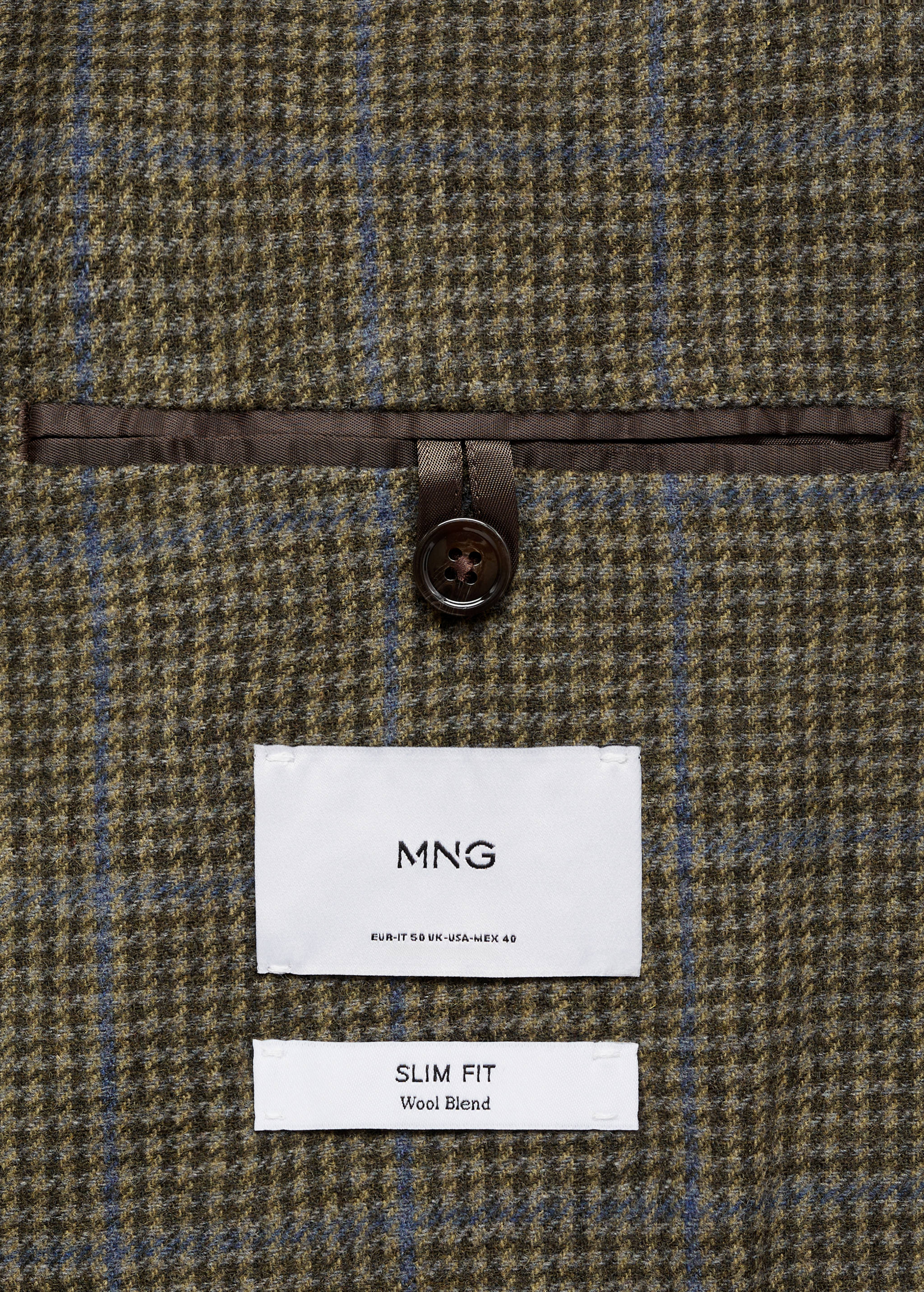 Slim fit wool houndstooth blazer - Details of the article 0